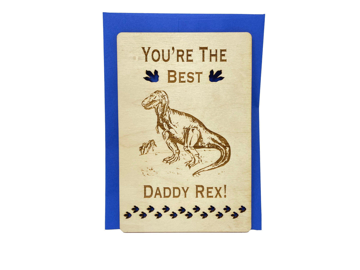 You're The Best Daddy Rex | Wood Card | Father's Day | Dad Birthday Gift | Dinosaurs Tyrannosaurus rex