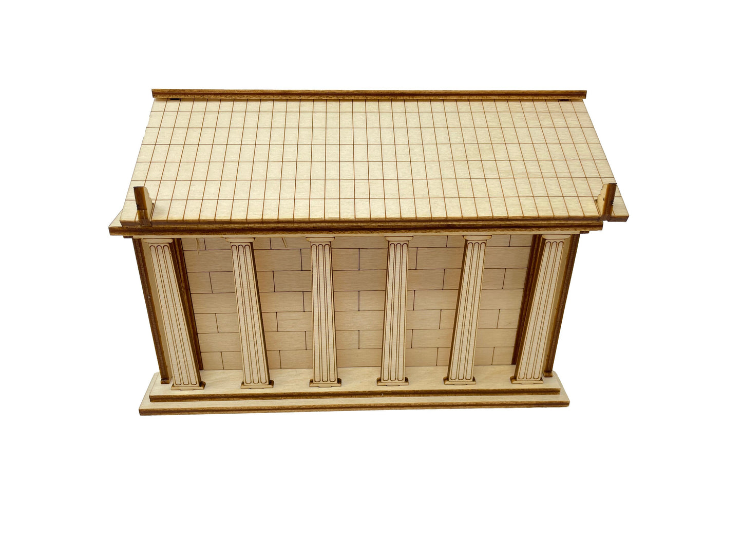 Ancient Greek Temple With Hidden Box Compartment Inside | Completed Size: 6 x 4 x 4.4 in. | Assembly Required