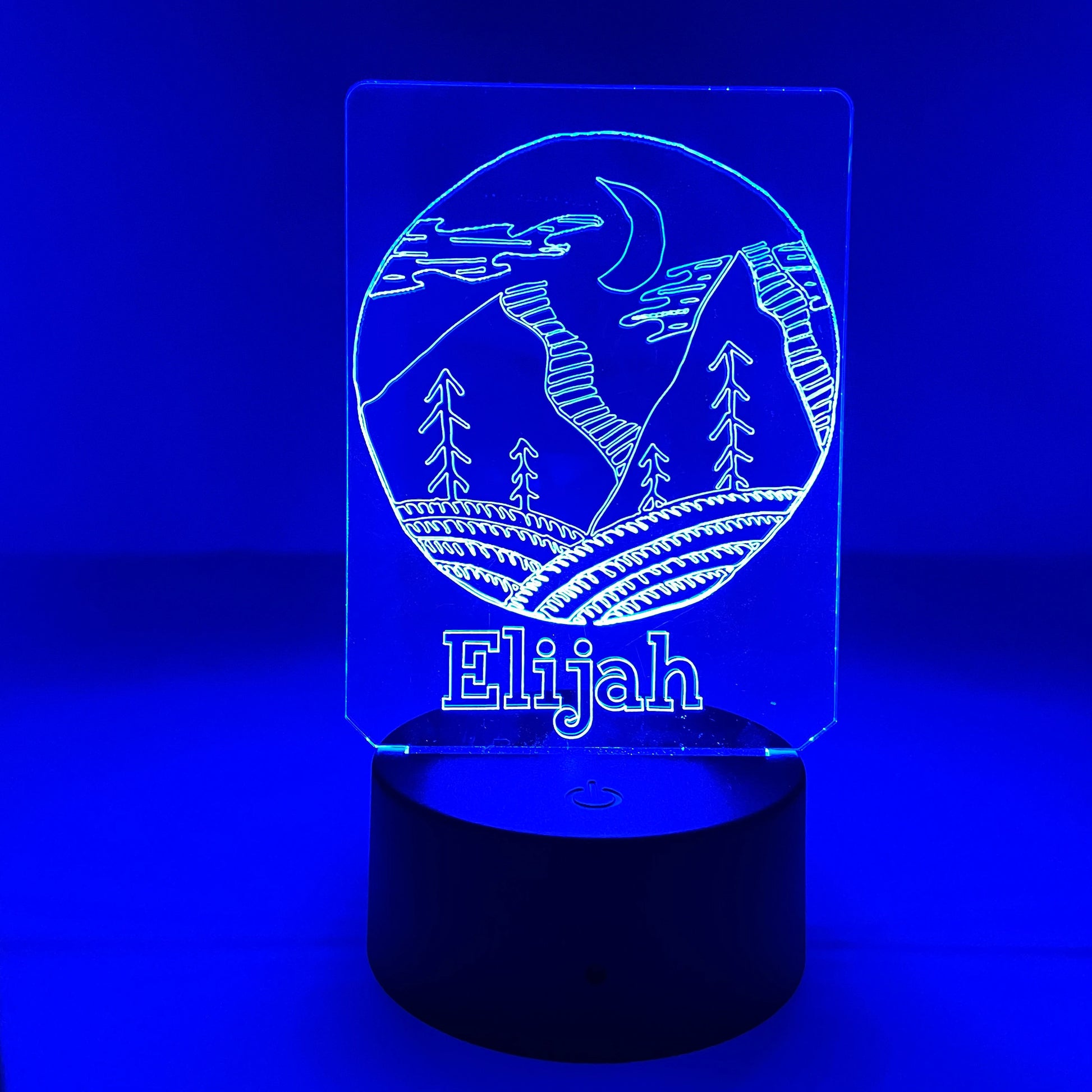 Mountains At Night | Personalized LED Sign | Gifts for Kids | Kid Home Decor | Night Light for Kids