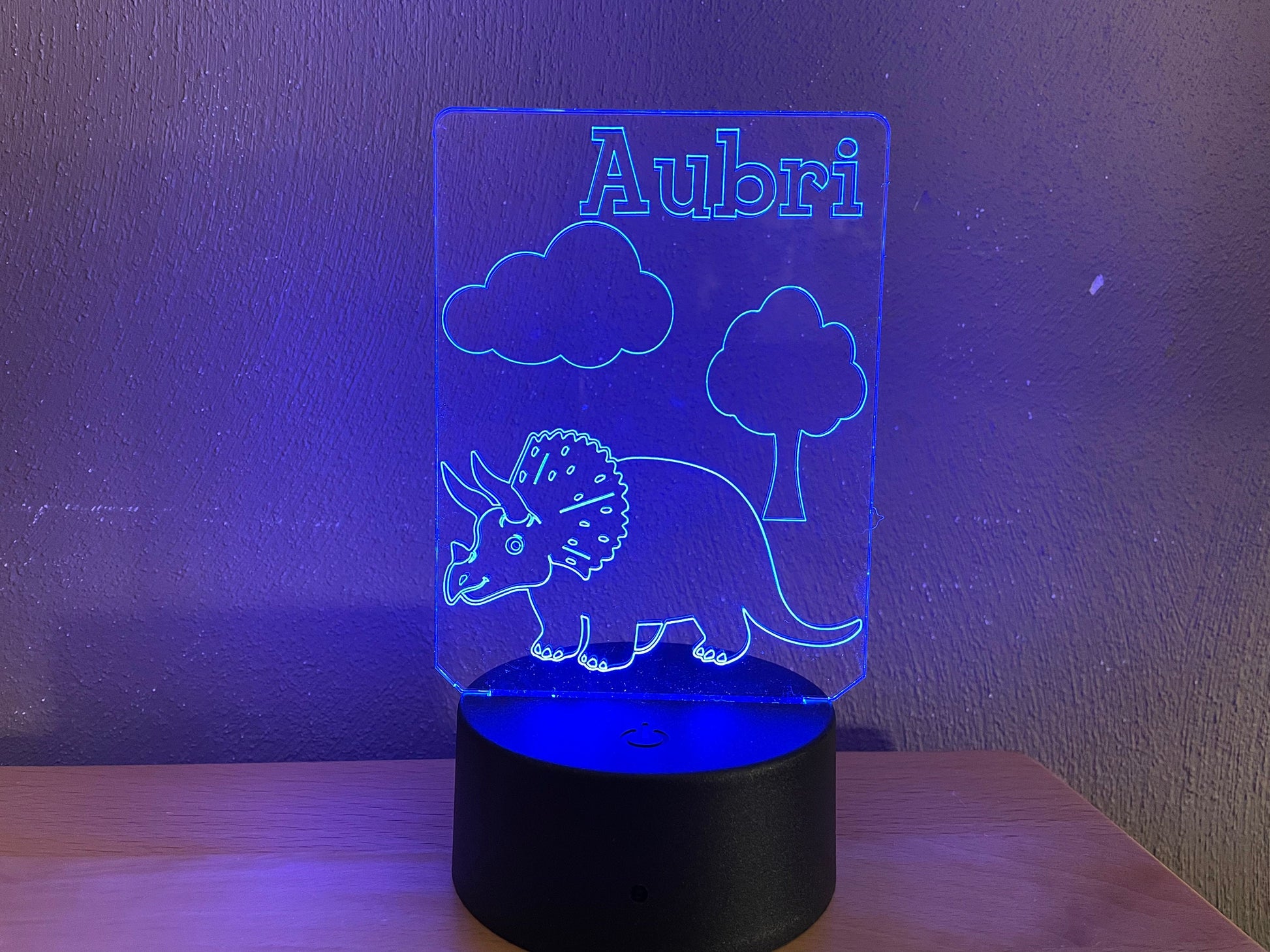 Triceratops | Dinosaur Nightlight | Personalized LED Sign | Gifts for Kids | Kid Home Decor | Night Light for Kids