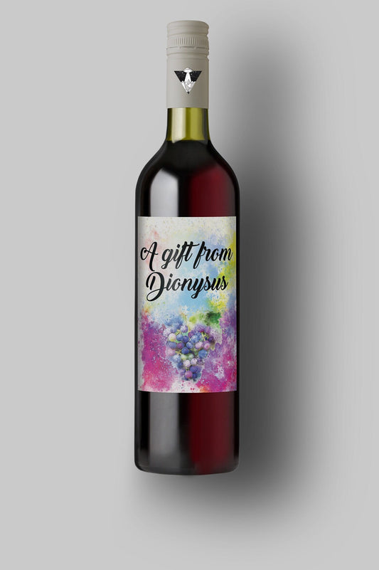 A Gift From Dionysus | Wine Grapes | Custom Wine Bottle Labels | Personalized Bottle Labels