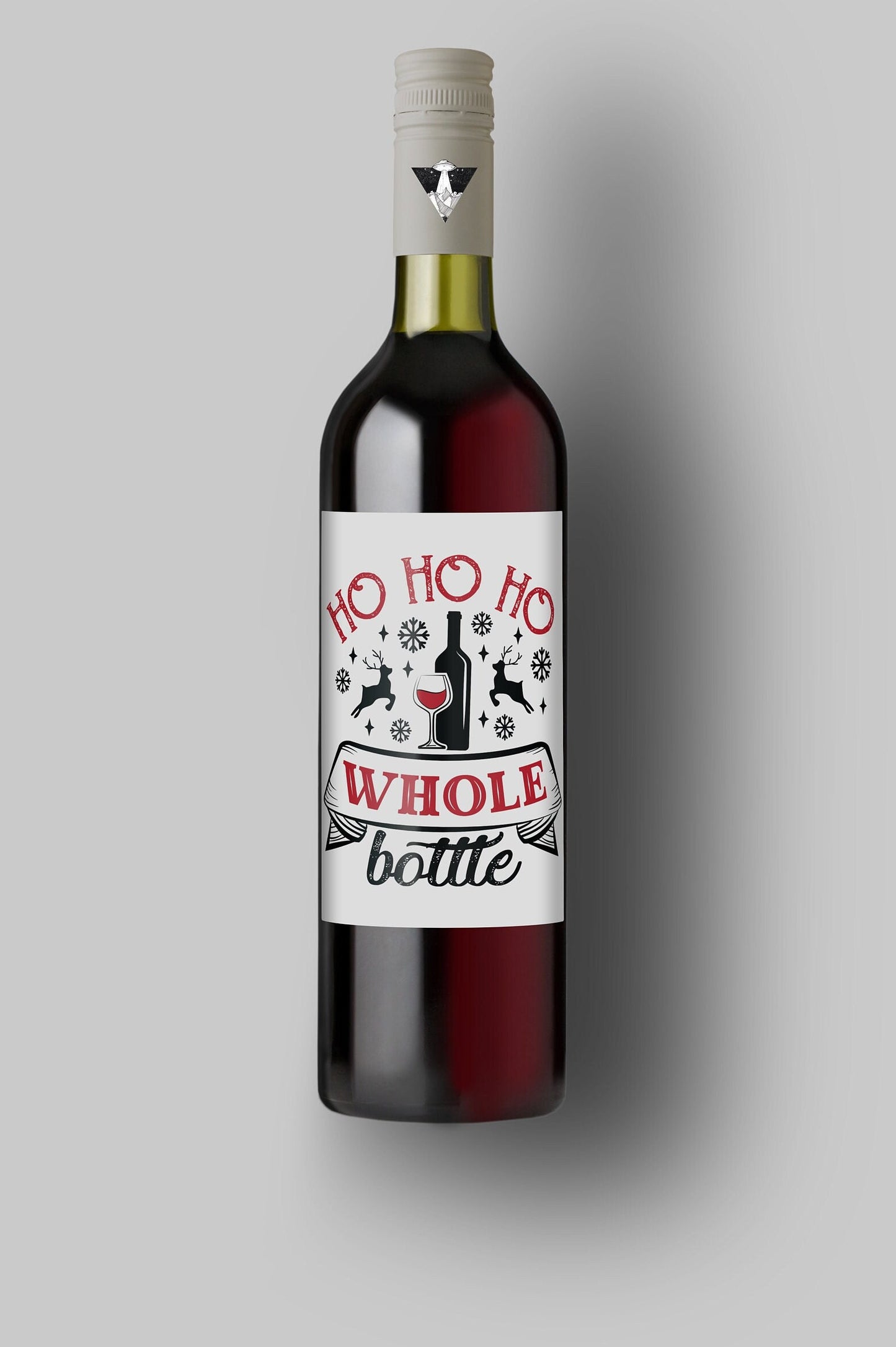 Ho Ho Ho Whole Bottle | Custom Bottle Labels | Personalized Bottle | Christmas Holidays Label
