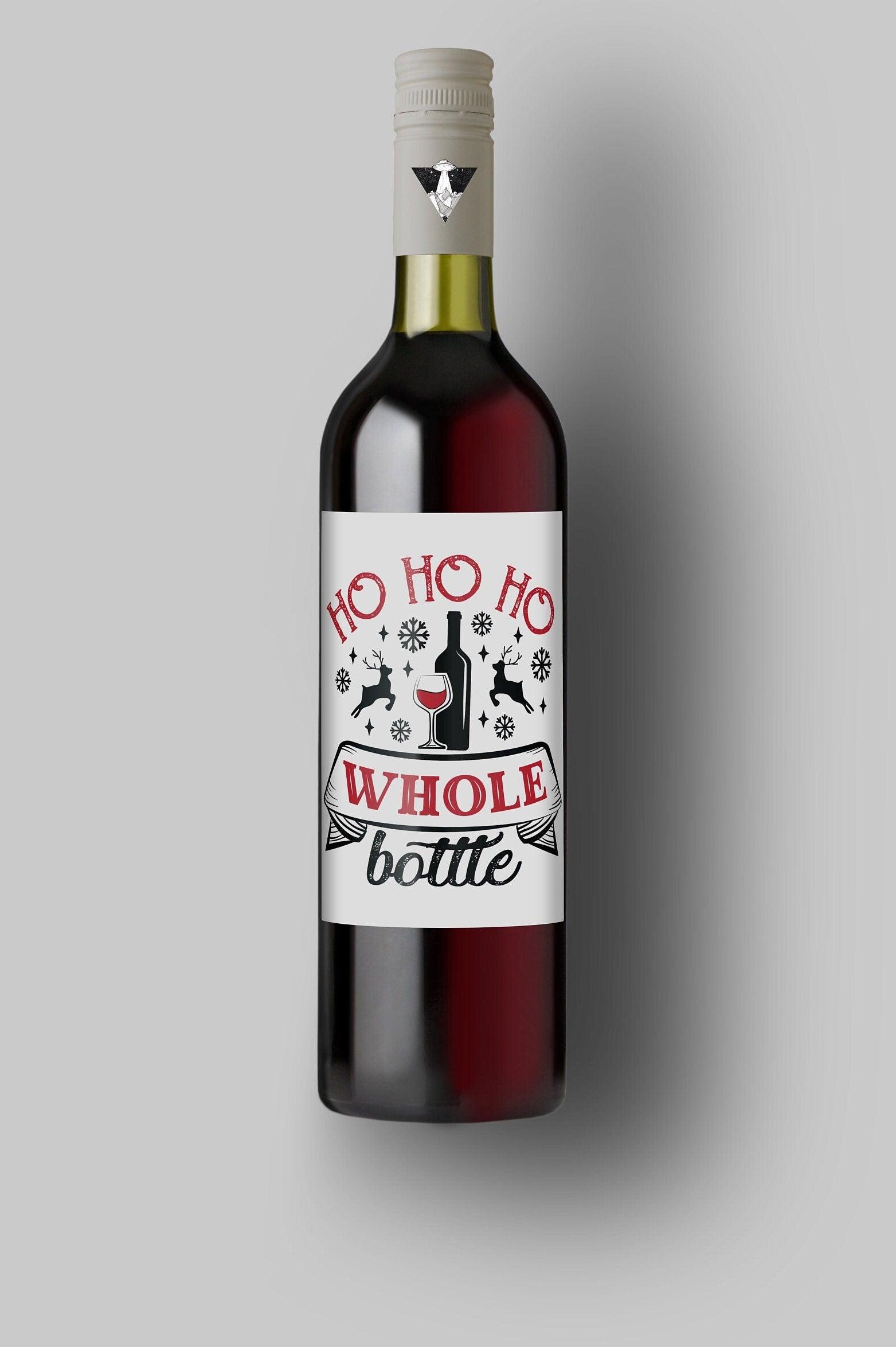 Ho Ho Ho Whole Bottle | Custom Bottle Labels | Personalized Bottle | Christmas Holidays Label