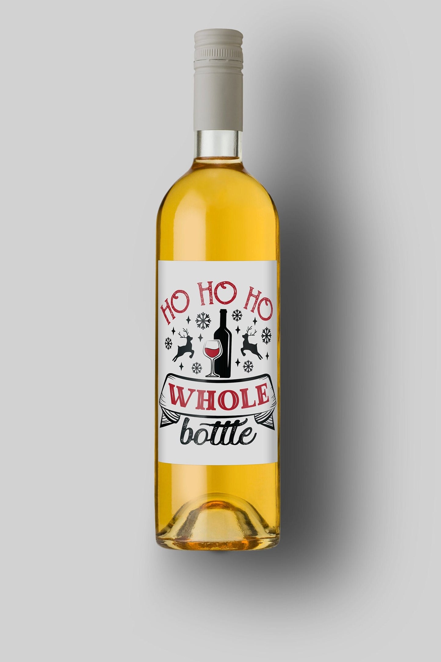 Ho Ho Ho Whole Bottle | Custom Bottle Labels | Personalized Bottle | Christmas Holidays Label