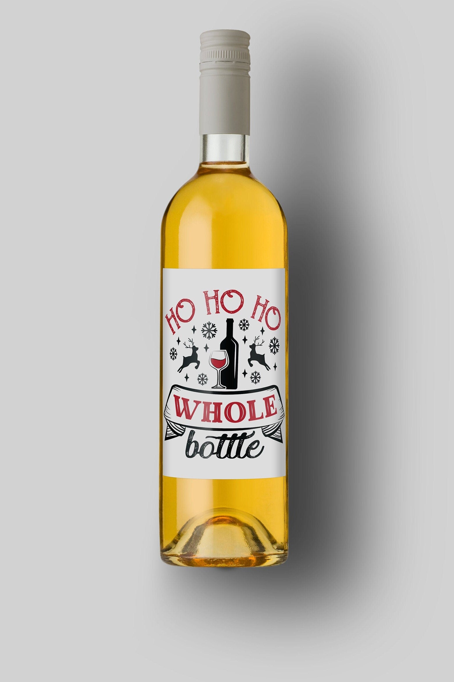Ho Ho Ho Whole Bottle | Custom Bottle Labels | Personalized Bottle | Christmas Holidays Label