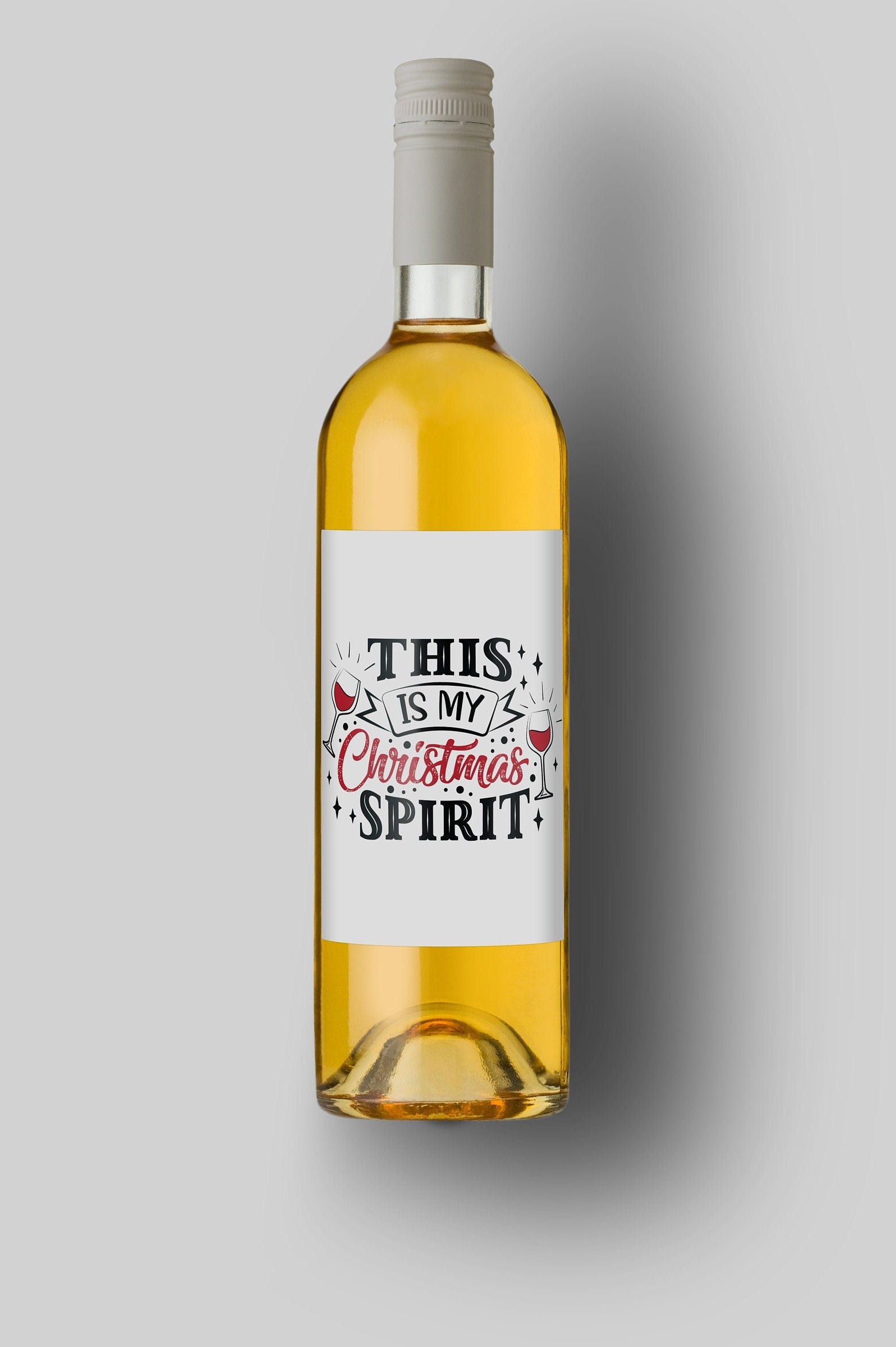 This Is My Christmas Spirit | Custom Bottle Labels | Personalized Bottle | Christmas Holidays Label