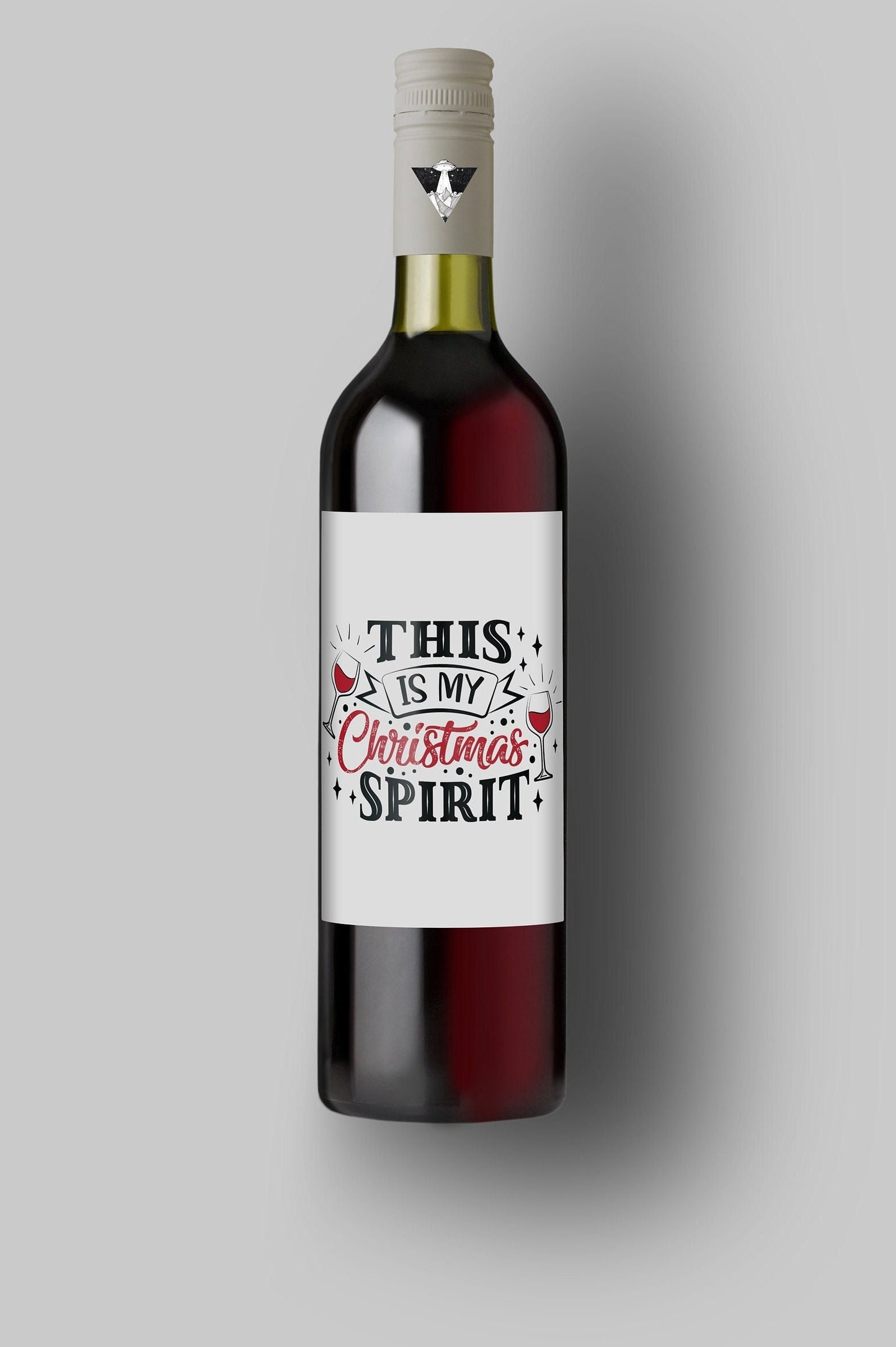 This Is My Christmas Spirit | Custom Bottle Labels | Personalized Bottle | Christmas Holidays Label