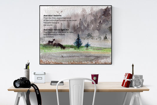 And This I Believe | And This I Would Fight For | East Of Eden | John Steinbeck | Art Print