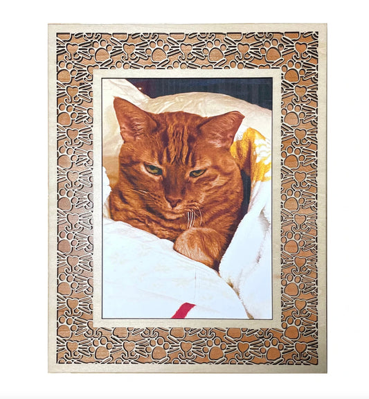 Cat Whisker & Paw 5x7 Frame With Easel | Assembly And Painting Required | Picture Frame