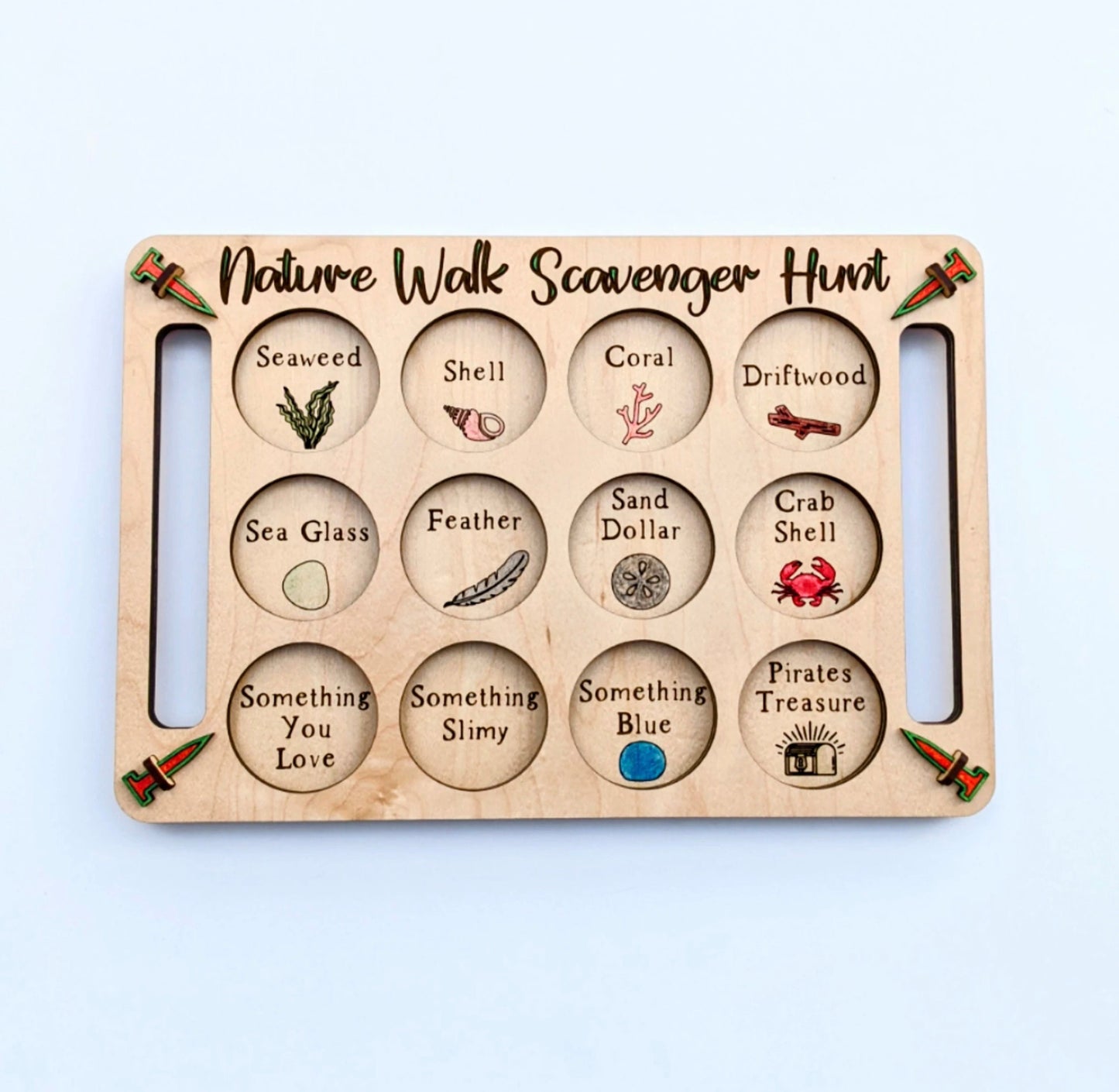 2 In 1 Beach Or Forest Scavenger Hunting Tray | Kids Outdoor Nature Activity Set | Assembly Required