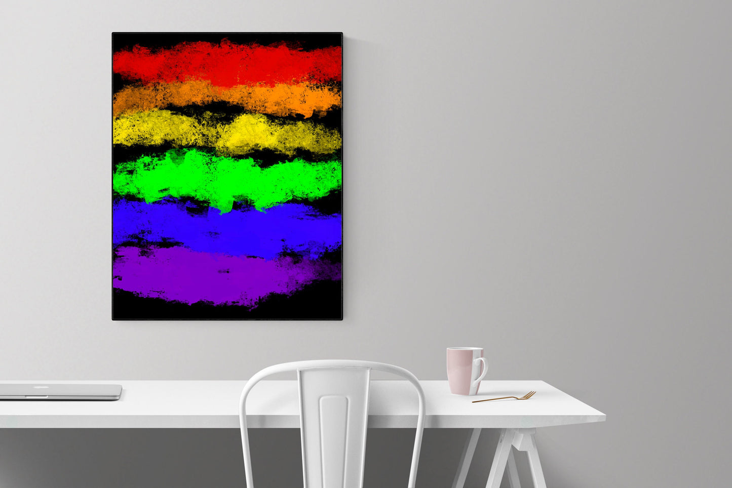 Abstract Rainbow On A Black Background | Art Print