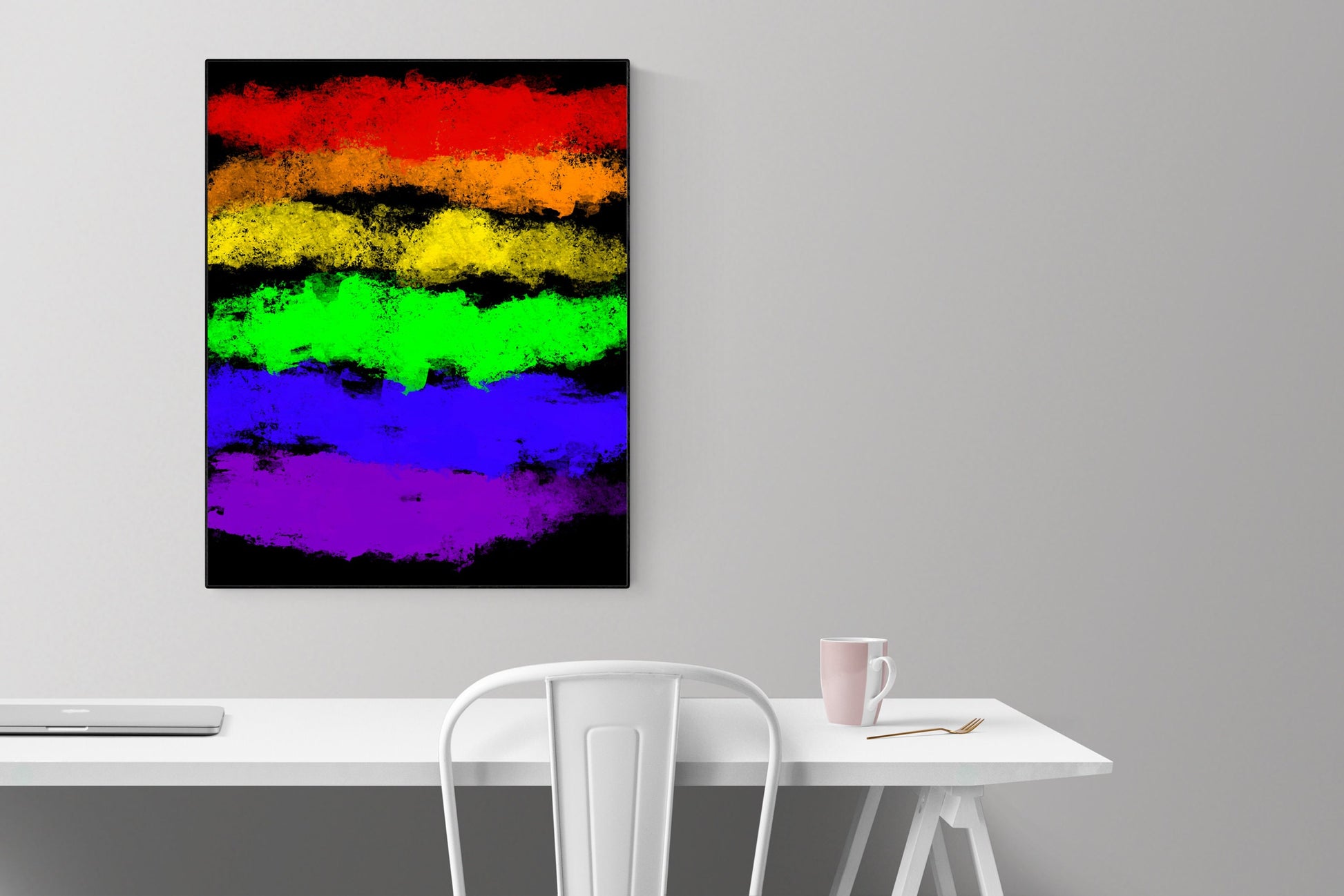Abstract Rainbow On A Black Background | Art Print