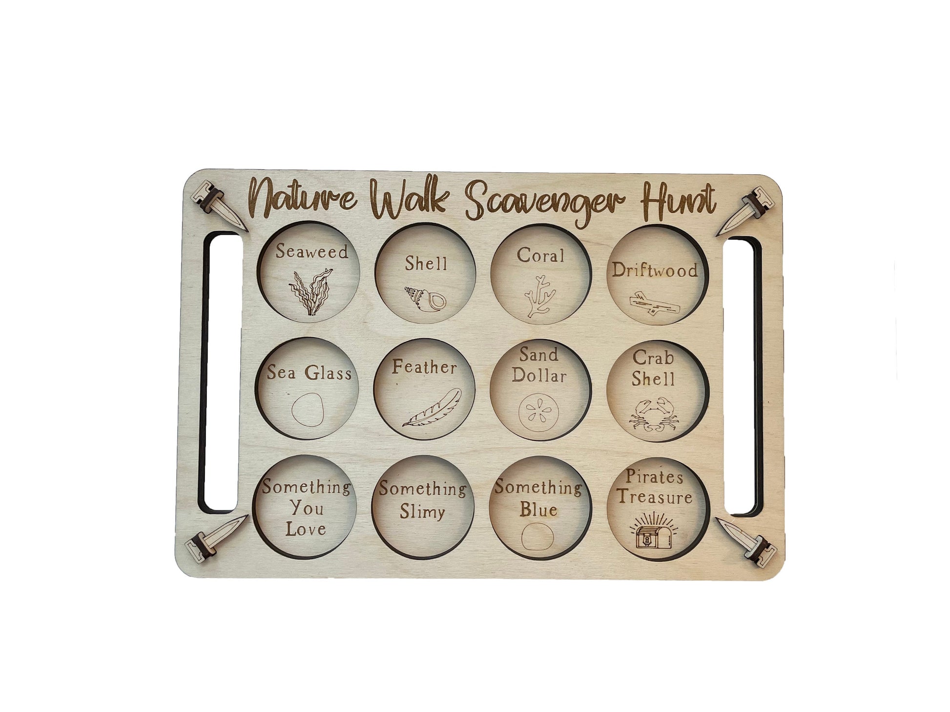 2 In 1 Beach Or Forest Scavenger Hunting Tray | Kids Outdoor Nature Activity Set | Assembly Required