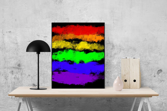 Abstract Rainbow On A Black Background | Art Print