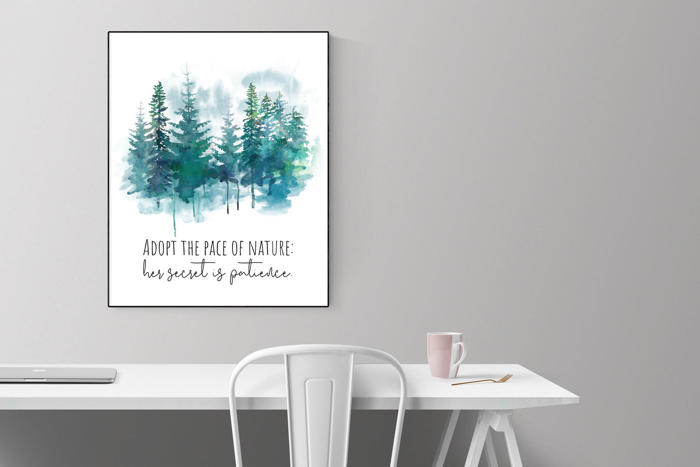 Adopt The Pace Of Nature | Her Secret Is Patience | Ralph Waldo Emerson | Inspirational Life | Art Print