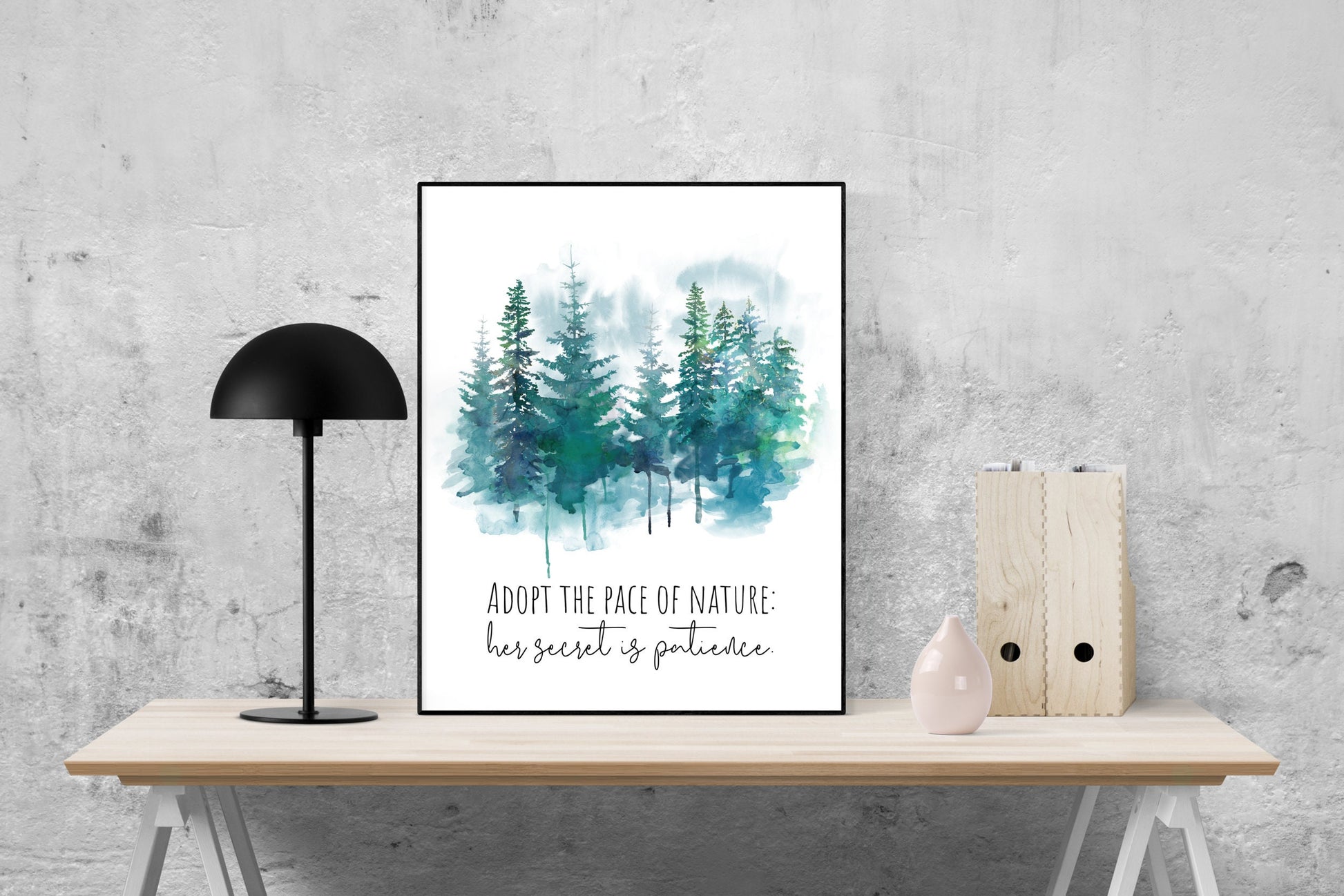 Adopt The Pace Of Nature | Her Secret Is Patience | Ralph Waldo Emerson | Inspirational Life | Art Print