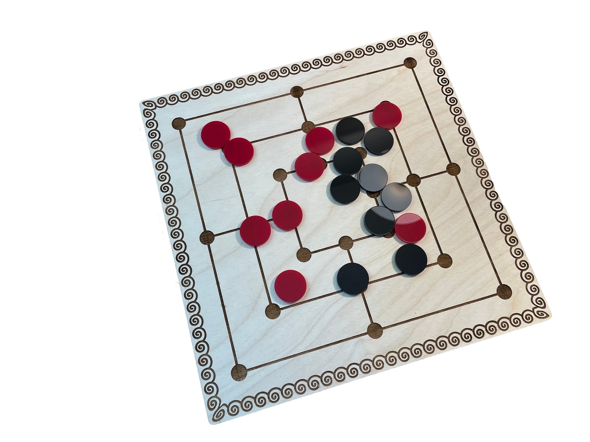 Nine Men's Morris | Ancient Roman Board Game | Wood & Acrylic