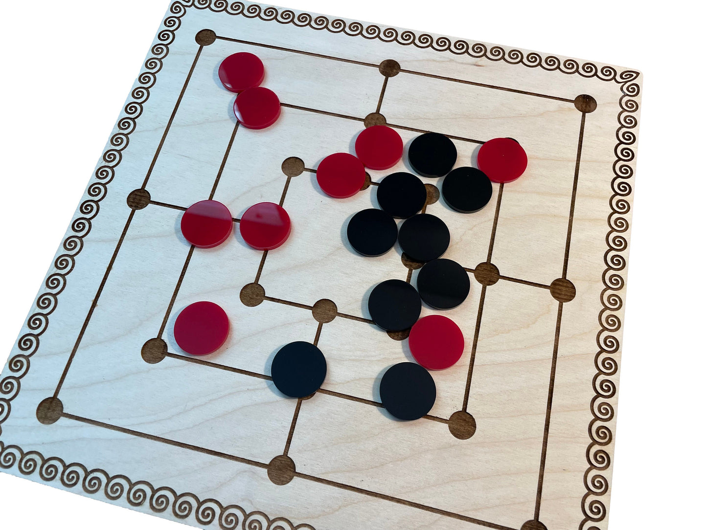 Nine Men's Morris | Ancient Roman Board Game | Wood & Acrylic