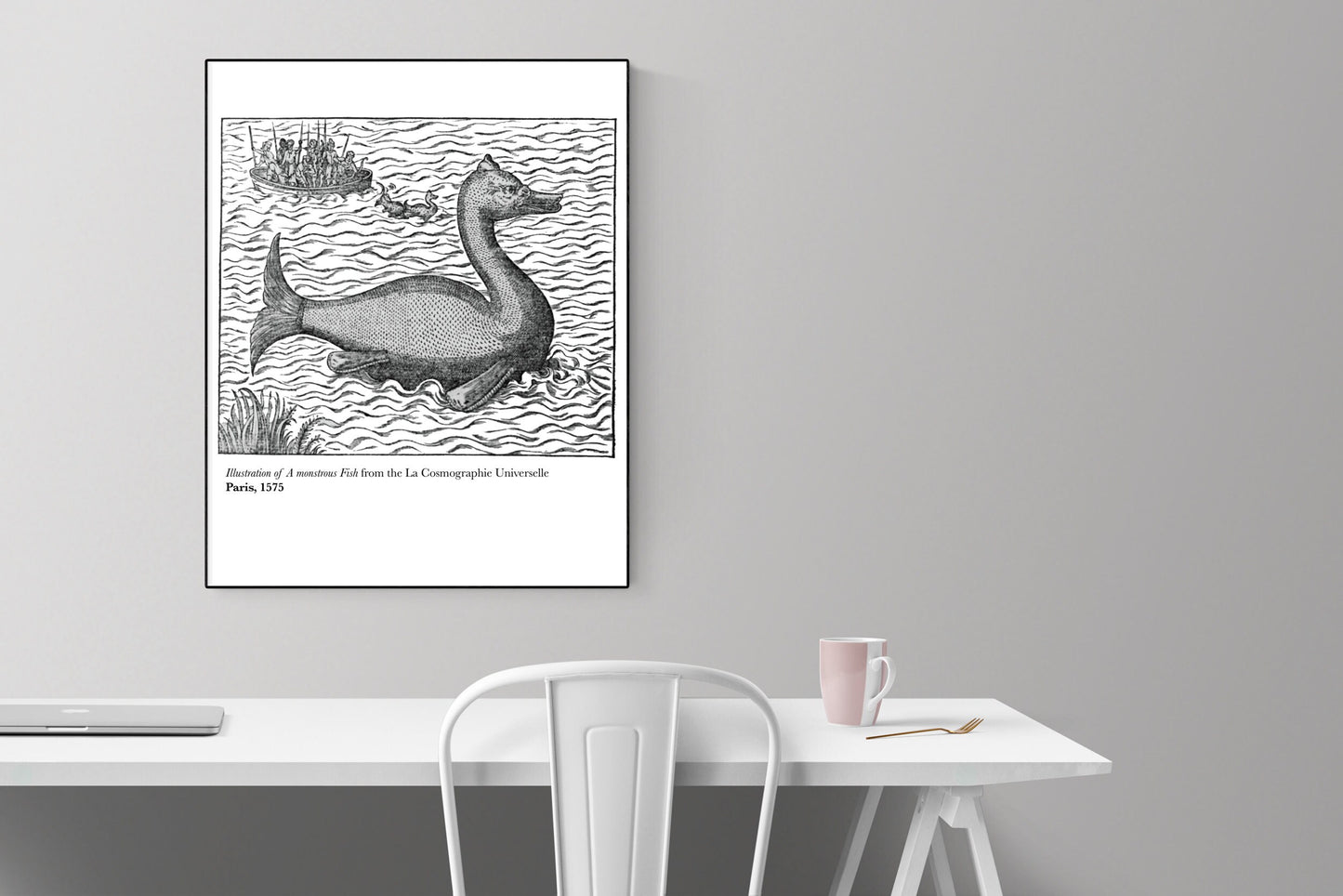 A Monstrous Fish | Illustration From 1600s Parisian Magazine | Art Print