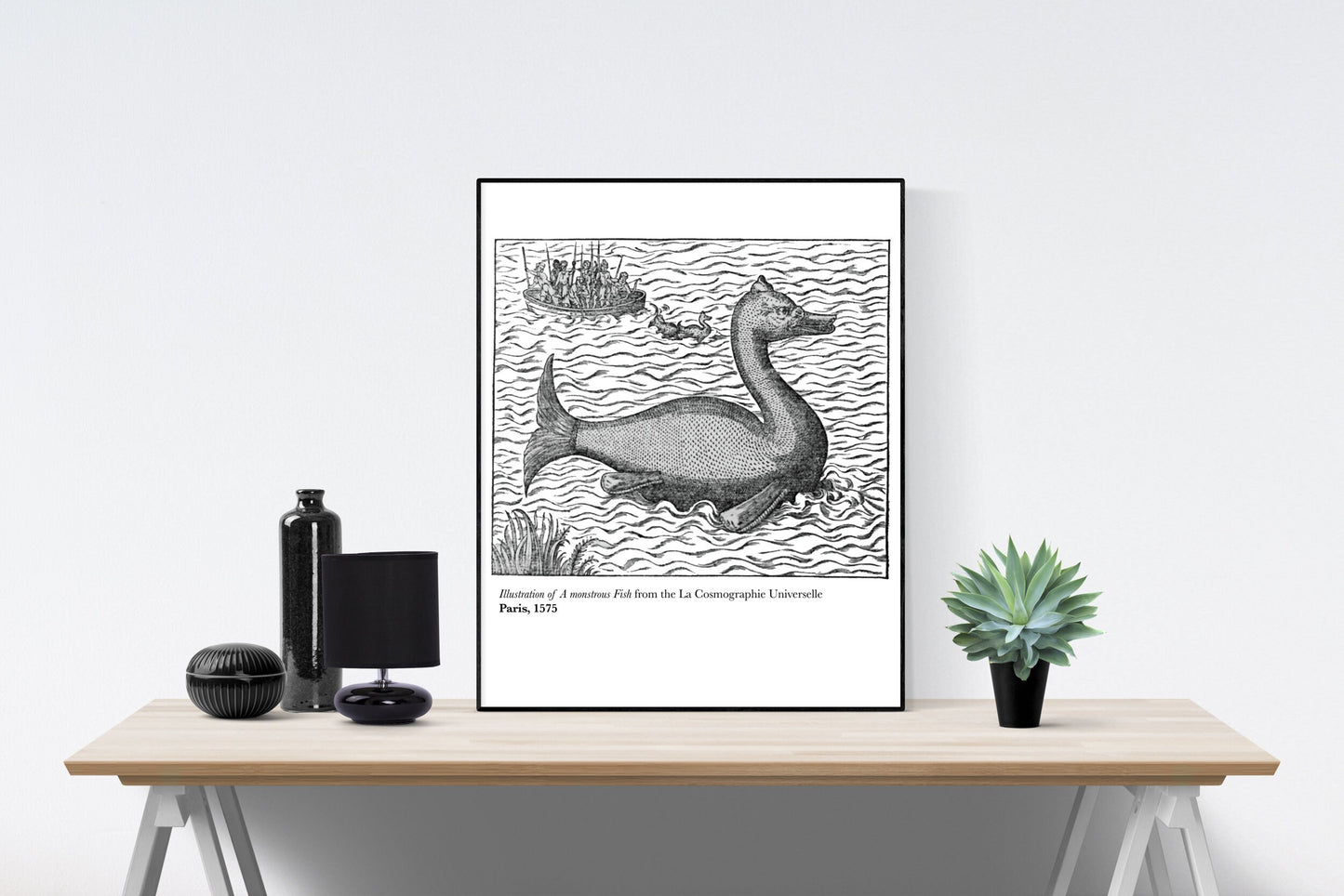 A Monstrous Fish | Illustration From 1600s Parisian Magazine | Art Print