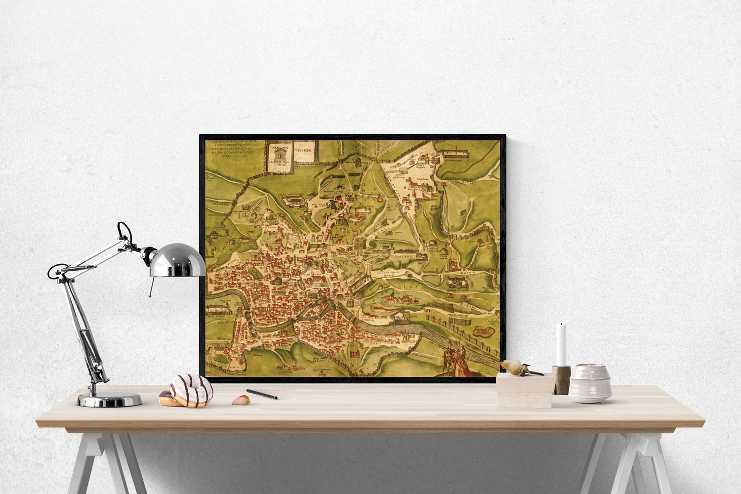 14th Century Map of Ancient Rome Map | Vintage Art Print