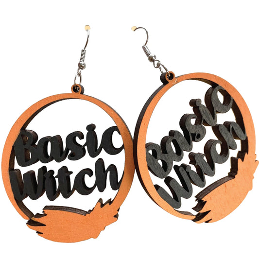 Basic Witch Earrings | Halloween | DIY | Wood | Dangle Earring | Requires Paint