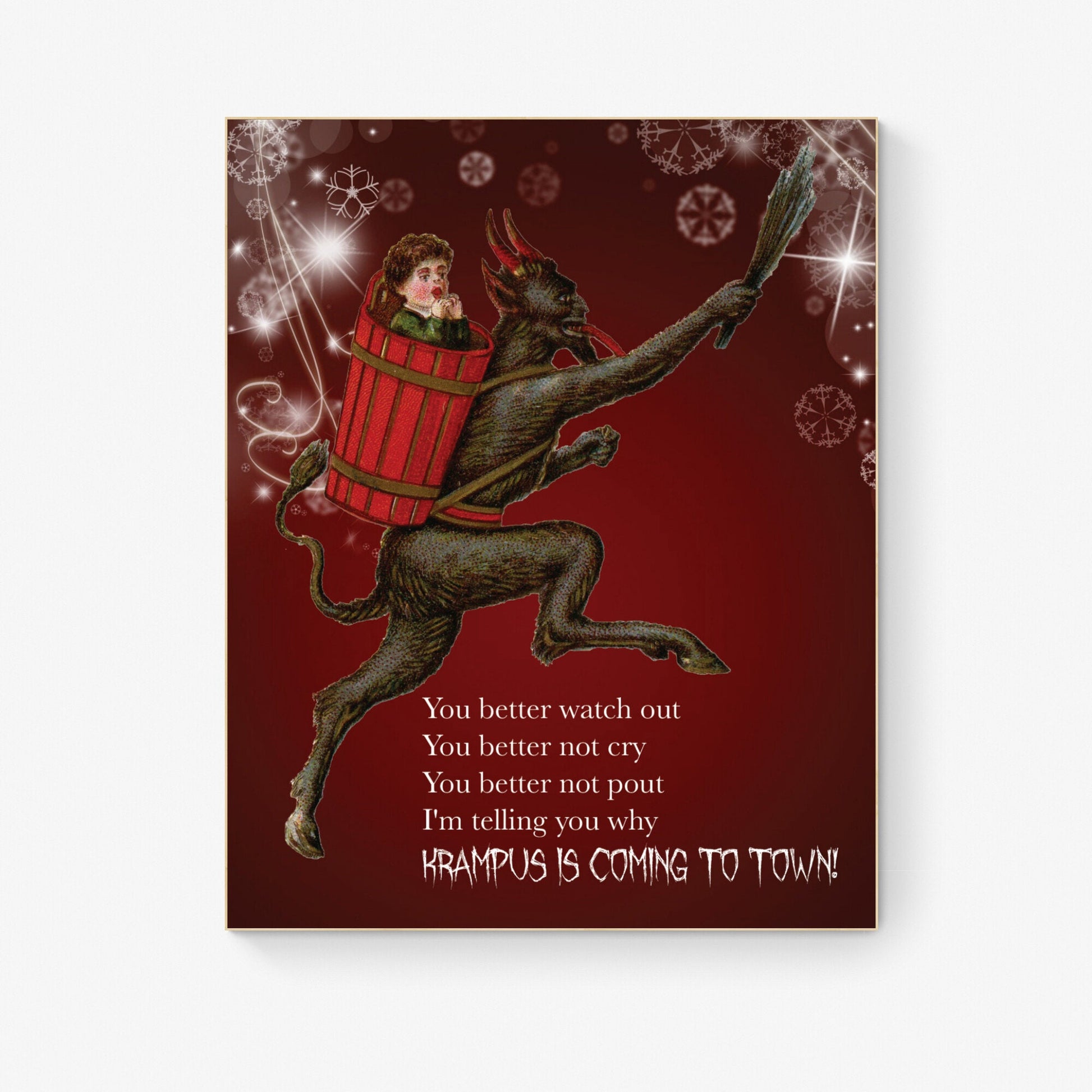 Krampus Is Coming To Town | German Christmas Decor | Holiday Horror | Art Print