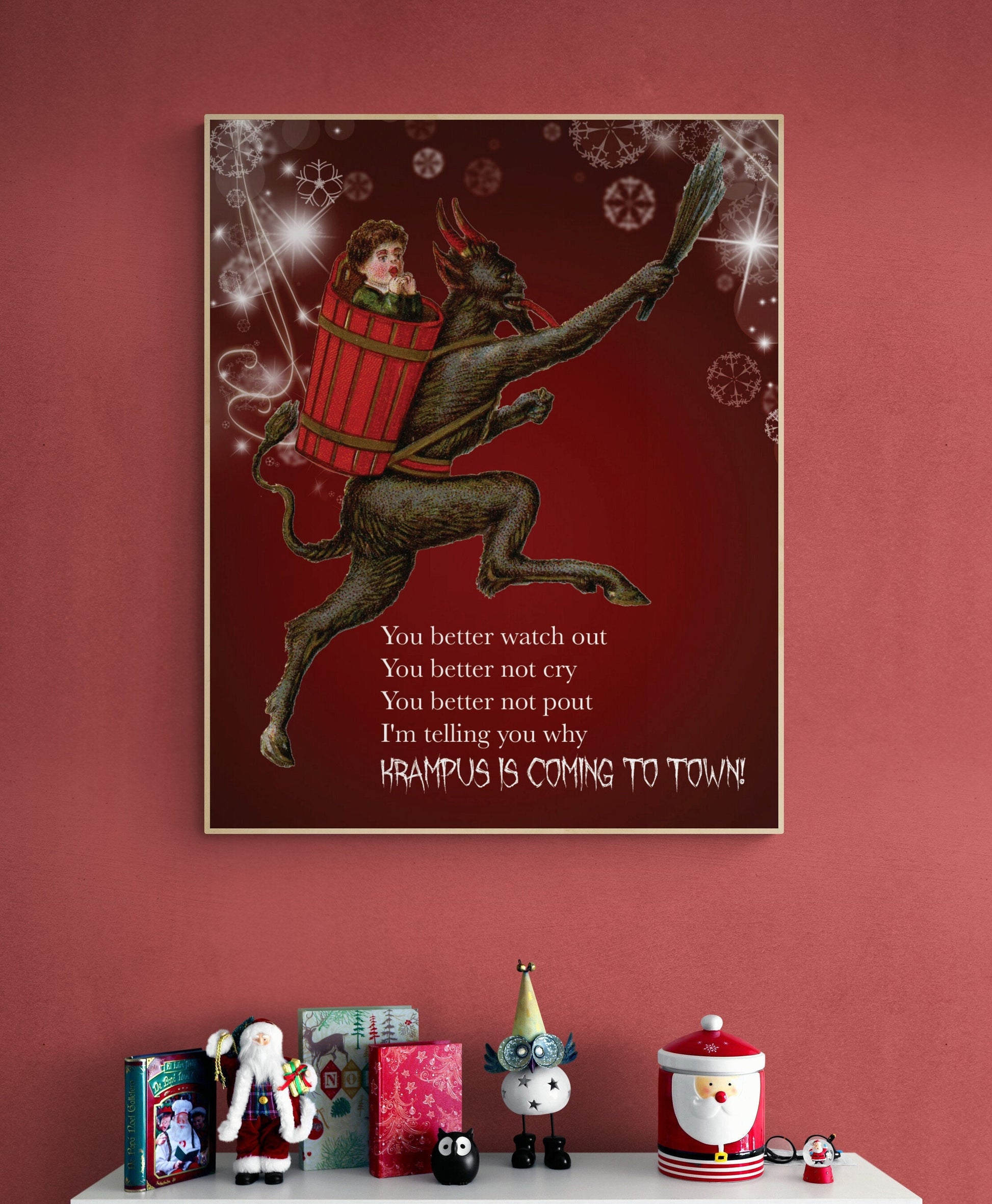 Krampus Is Coming To Town | German Christmas Decor | Holiday Horror | Art Print