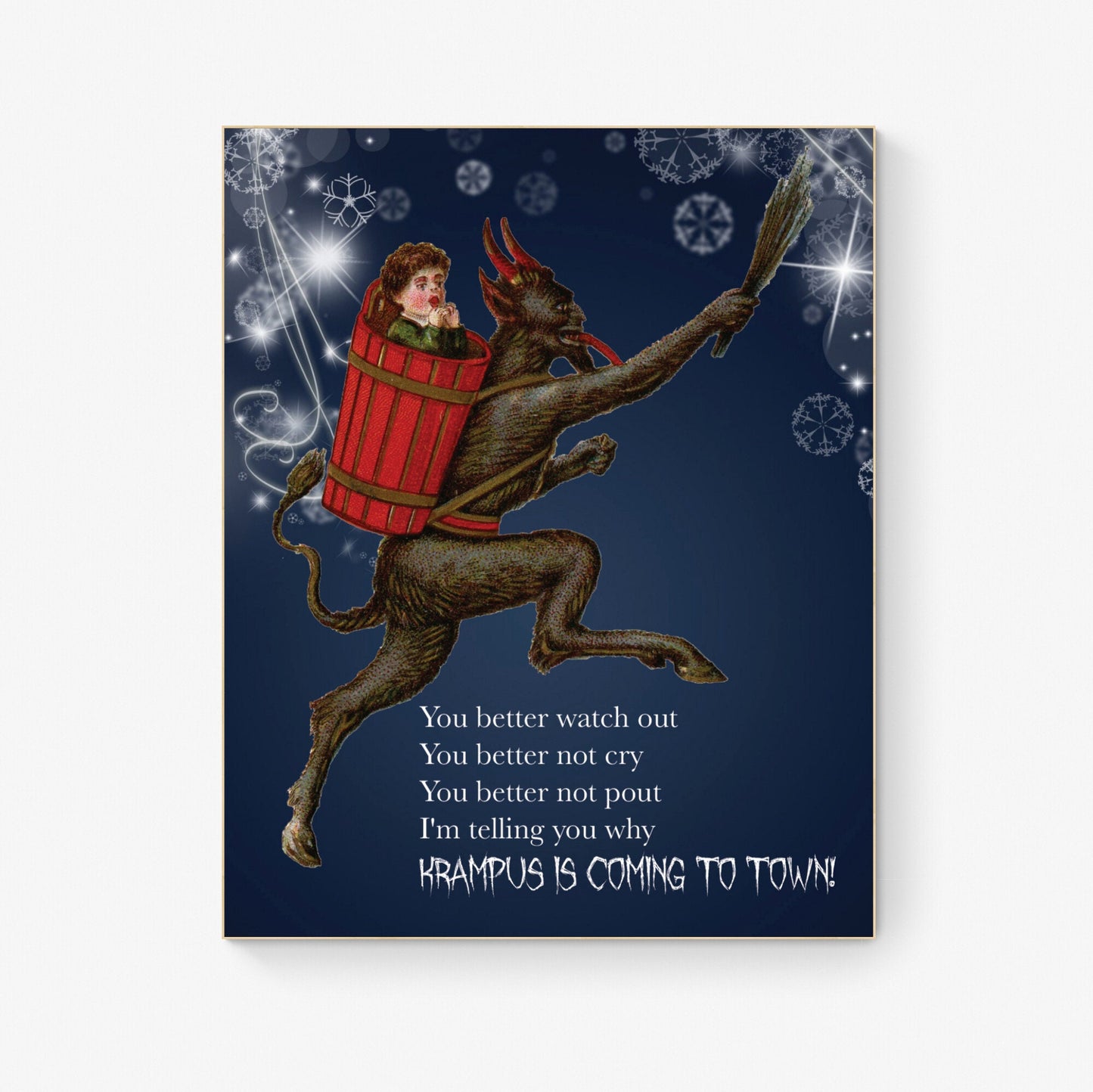 Krampus Is Coming To Town | German Christmas Decor | Holiday Horror | Art Print