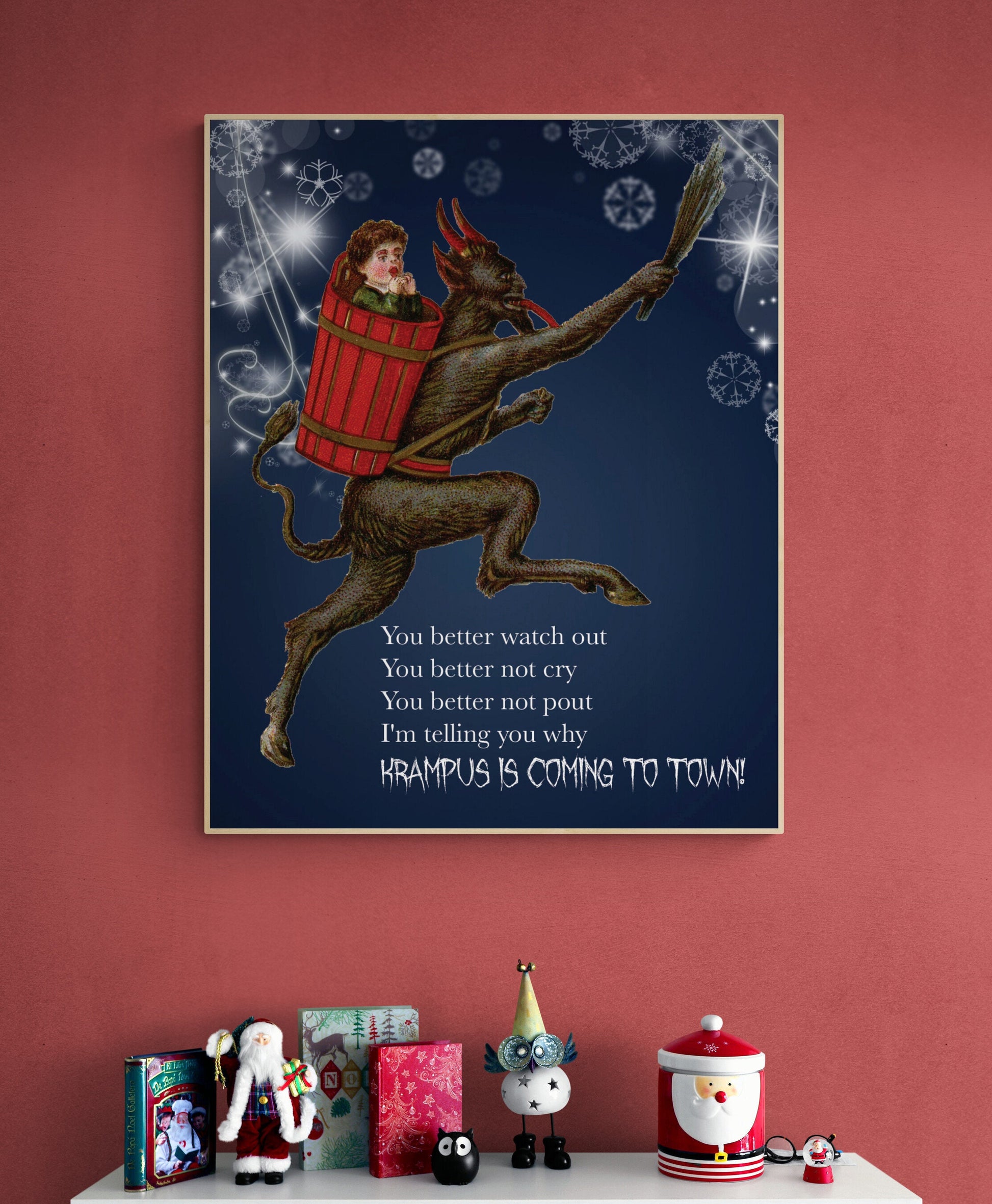 Krampus Is Coming To Town | German Christmas Decor | Holiday Horror | Art Print