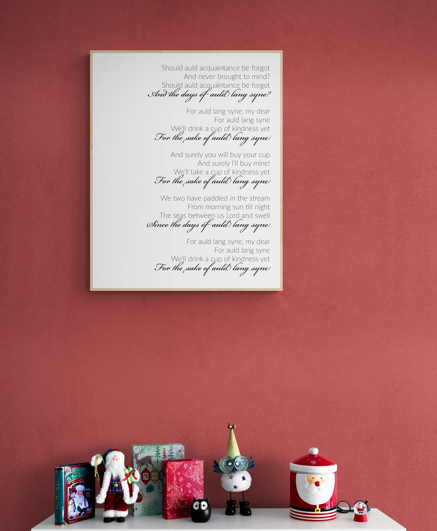 Auld Lang Syne | New Year's Eve Celebration | Christmas Lyrics | Music Art Print