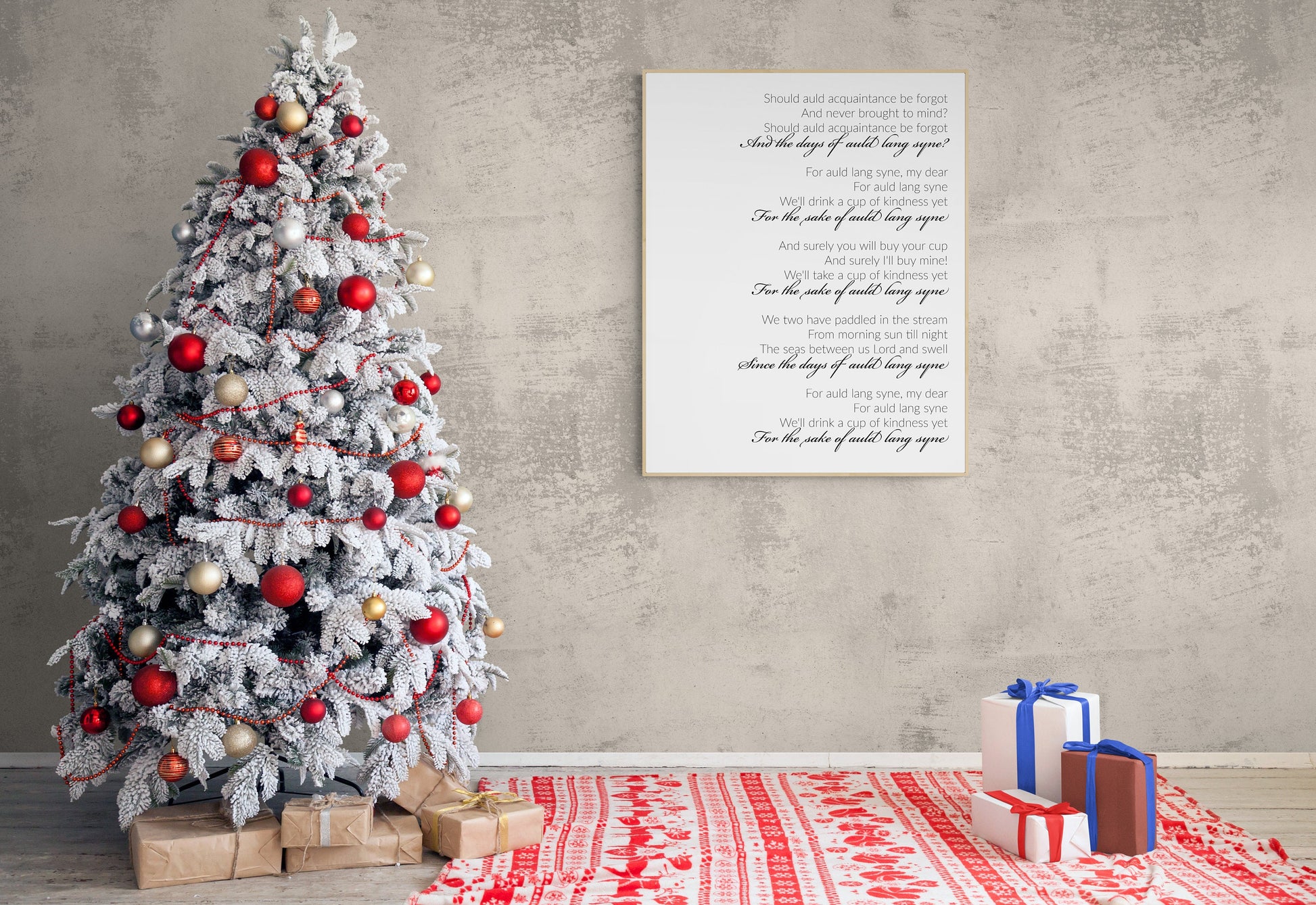 Auld Lang Syne | New Year's Eve Celebration | Christmas Lyrics | Music Art Print