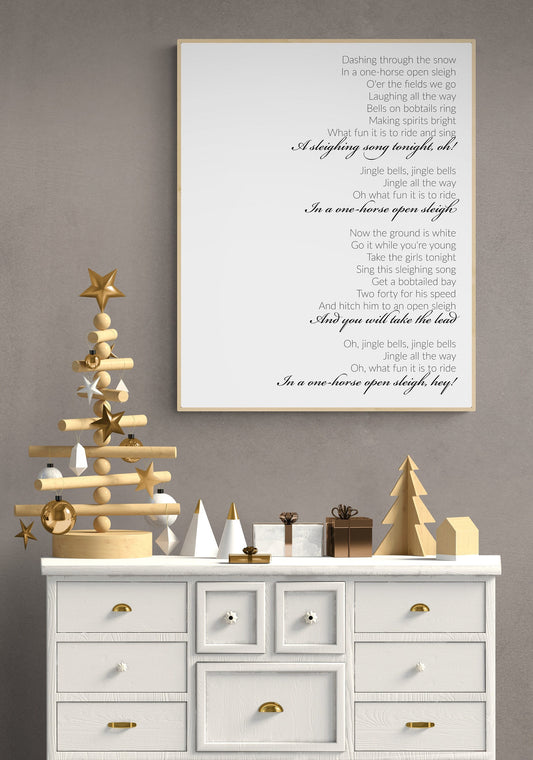 Jingle Bells | Classic Christmas Lyrics | Music Art Print