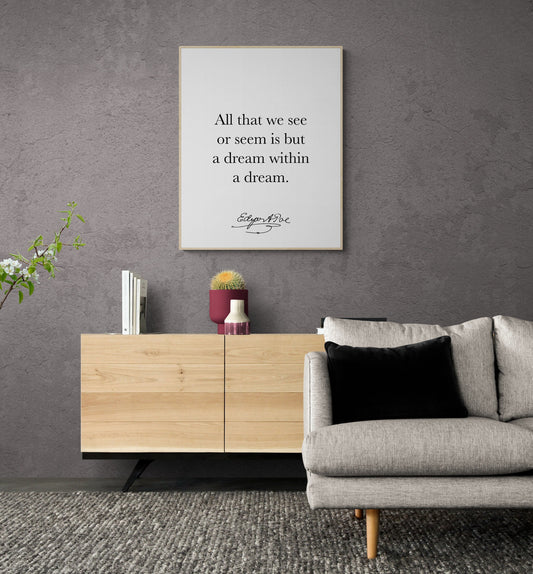 A Dream Within A Dream | Edgar Allan Quote | American Gothic Poetry | Art Print