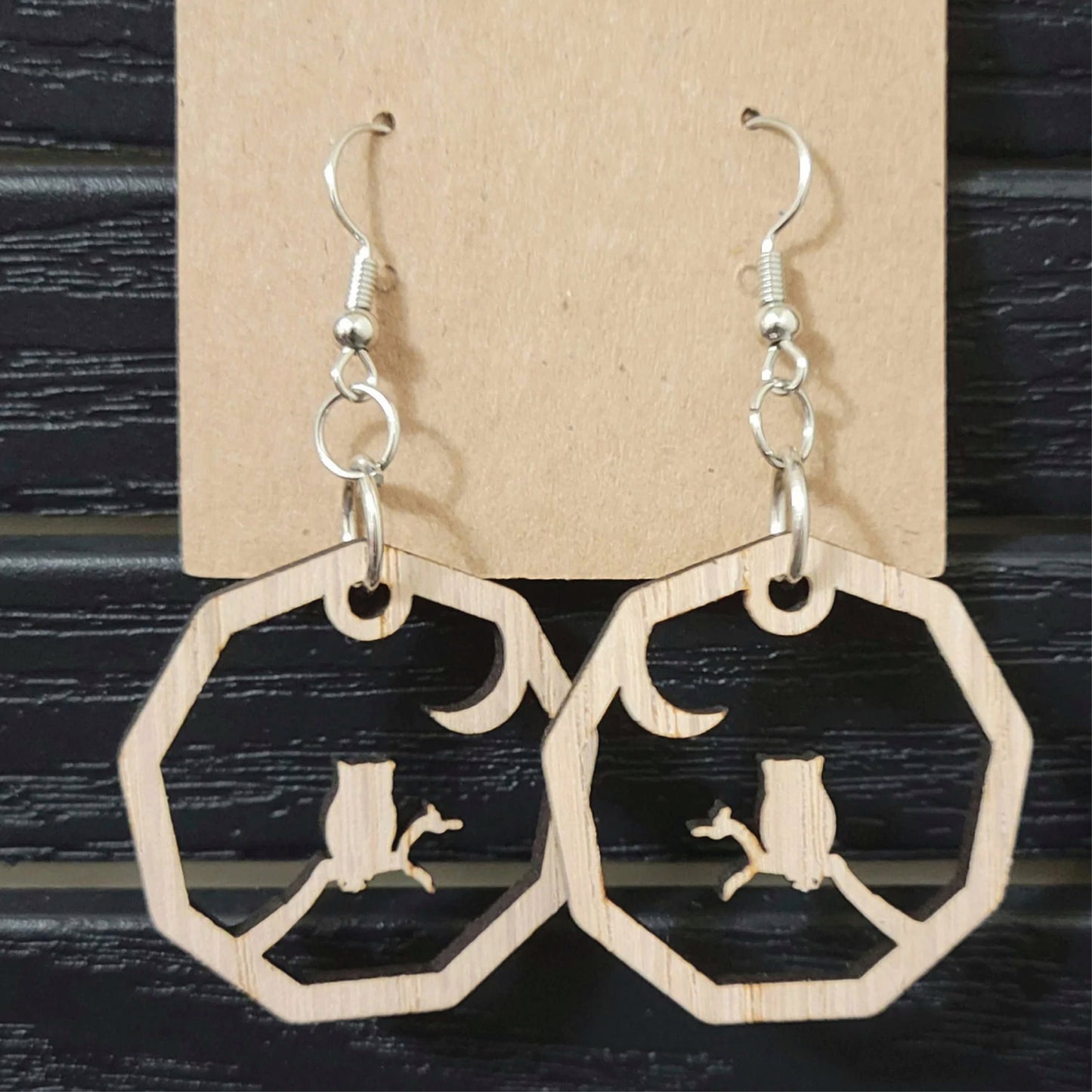 Night Owl Dangle Earrings | Wood | Dangle Earring