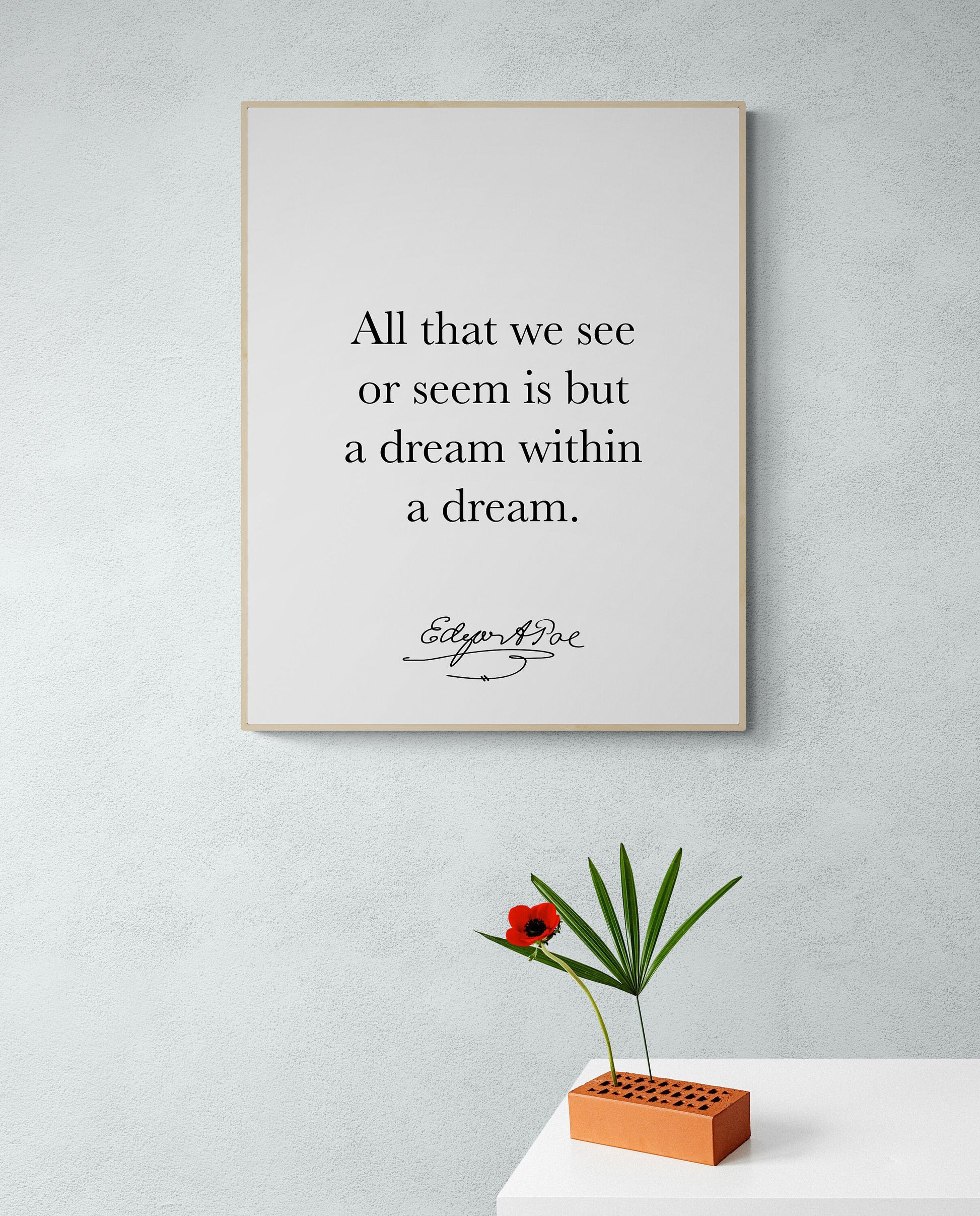 A Dream Within A Dream | Edgar Allan Quote | American Gothic Poetry | Art Print