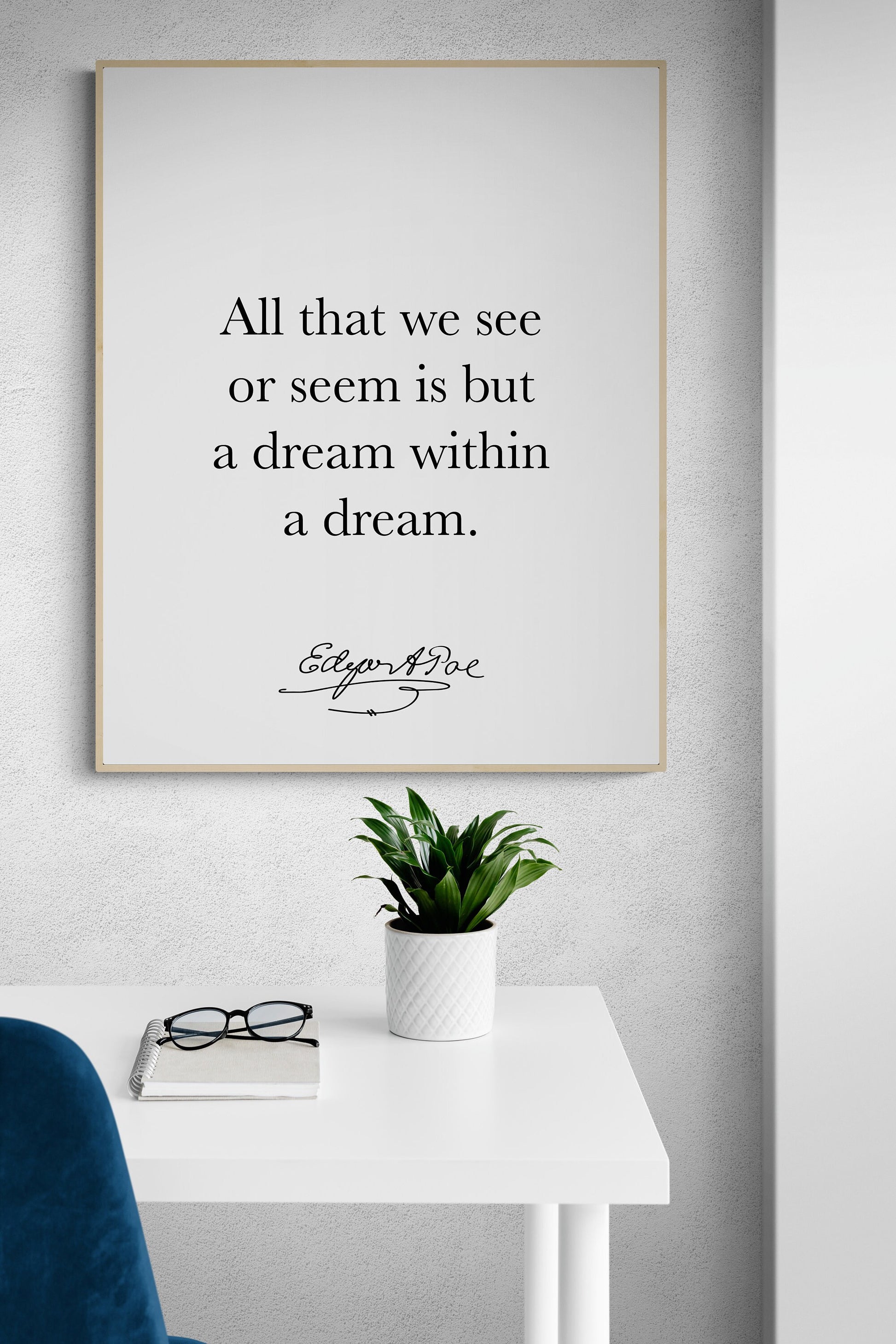 A Dream Within A Dream | Edgar Allan Quote | American Gothic Poetry | Art Print