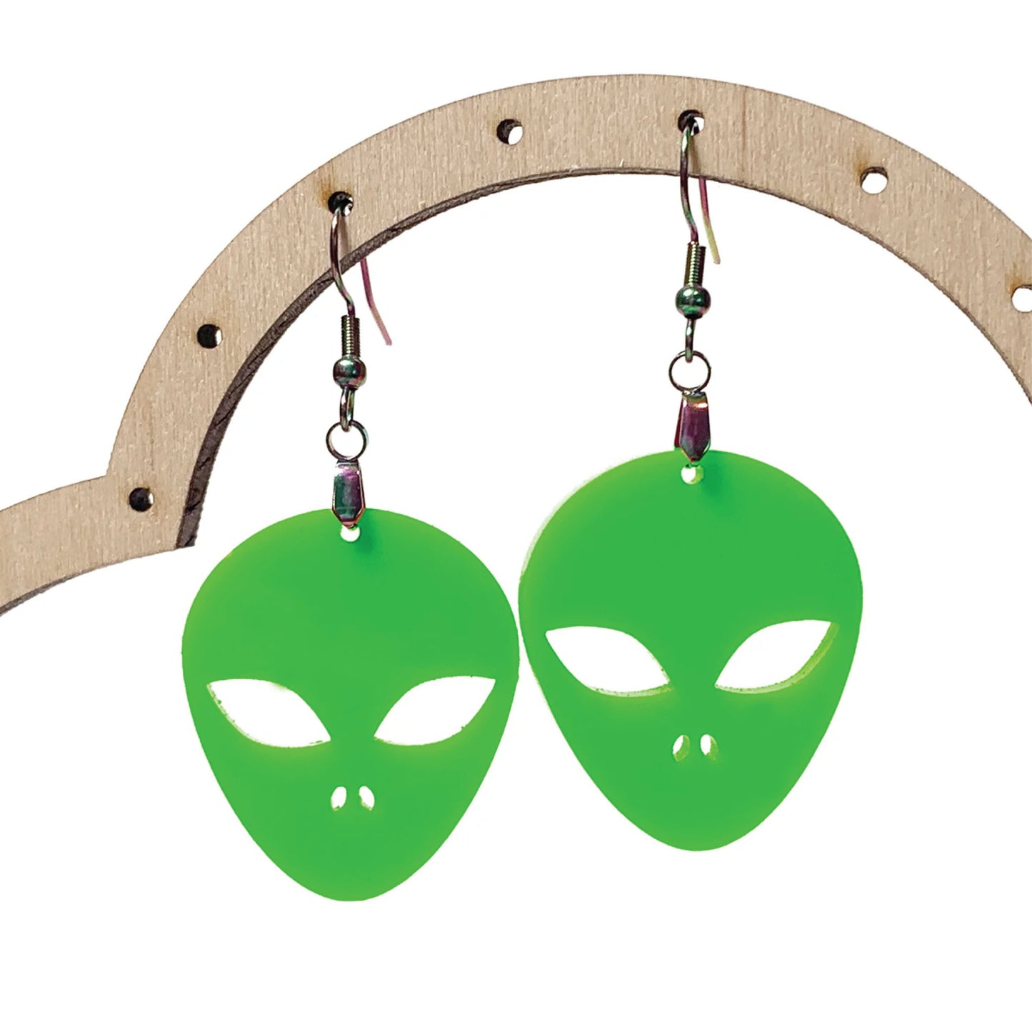 Aliens Are Among Us | Wood And Acrylic | Dangle Earring