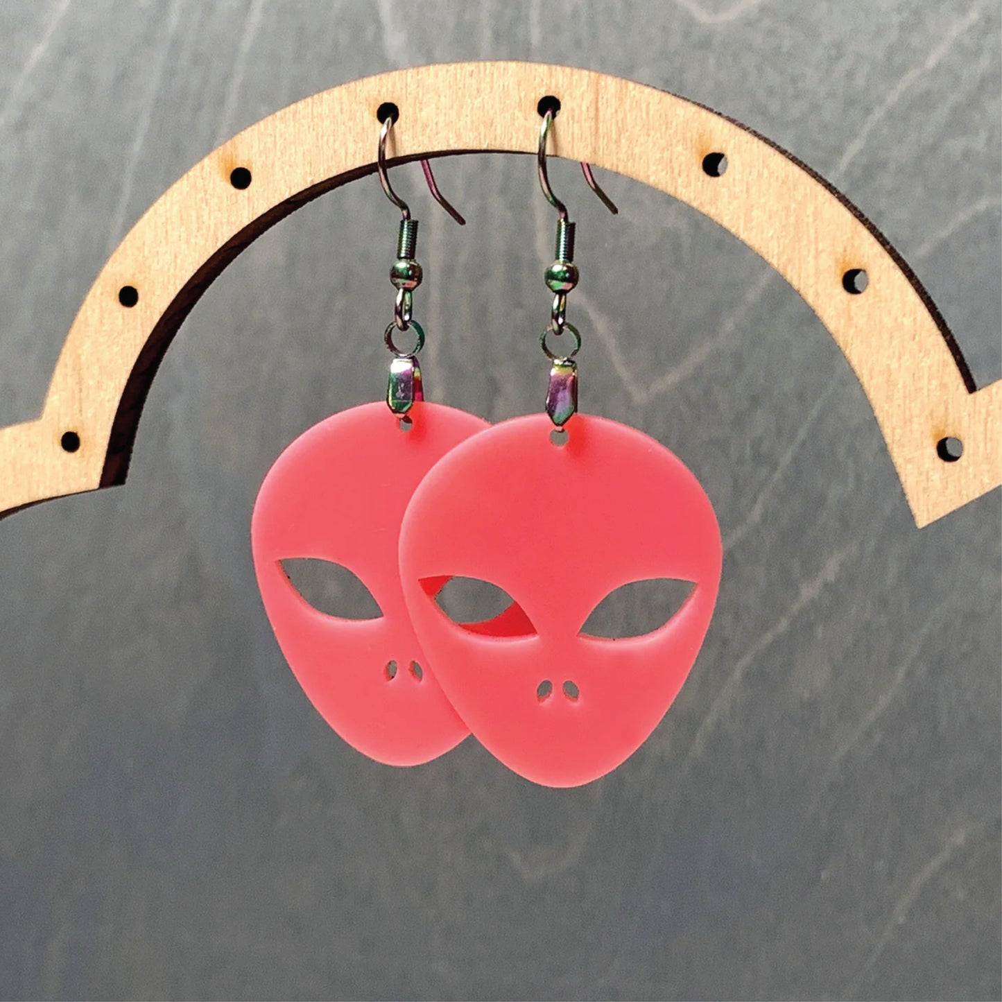 Aliens Are Among Us | Wood And Acrylic | Dangle Earring