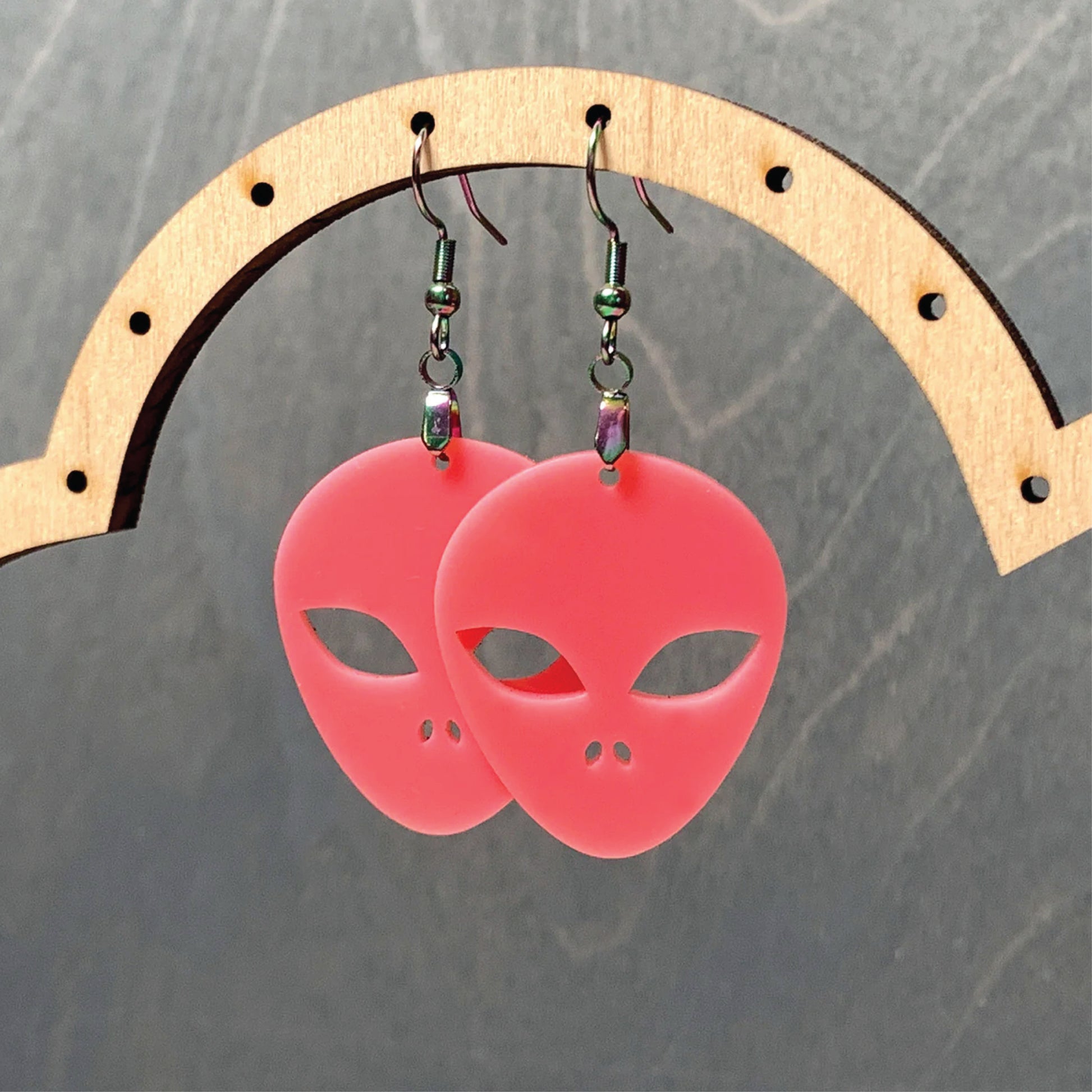 Aliens Are Among Us | Wood And Acrylic | Dangle Earring