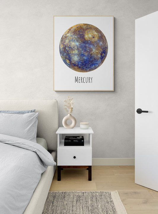 Planet Mercury | Astronomy | Space Exploration Plan | Outer Space | Concept | NASA Art Print