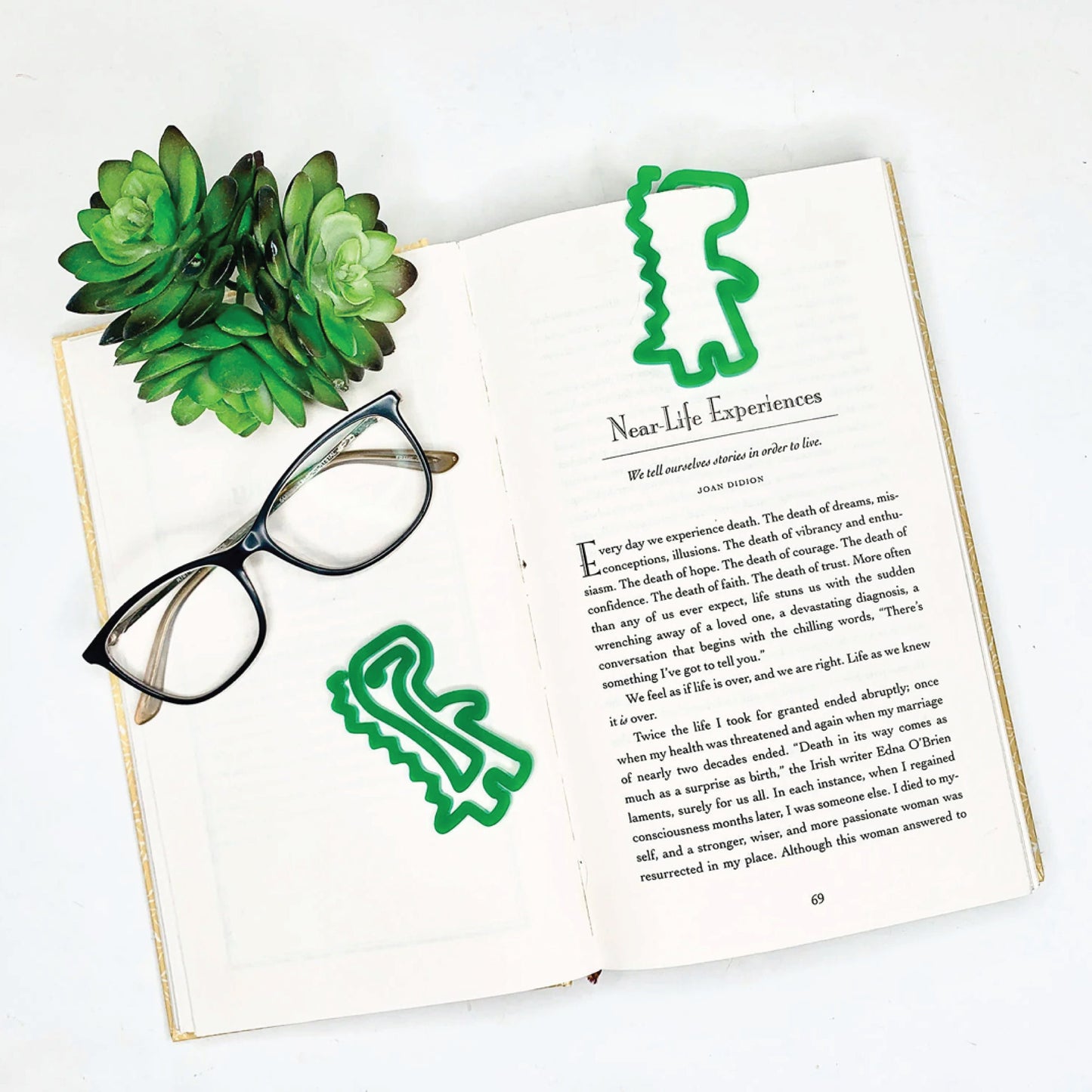 3-in-1 Dinosaur-Shaped Bookmark, Paperclip & Snack Bag Closure