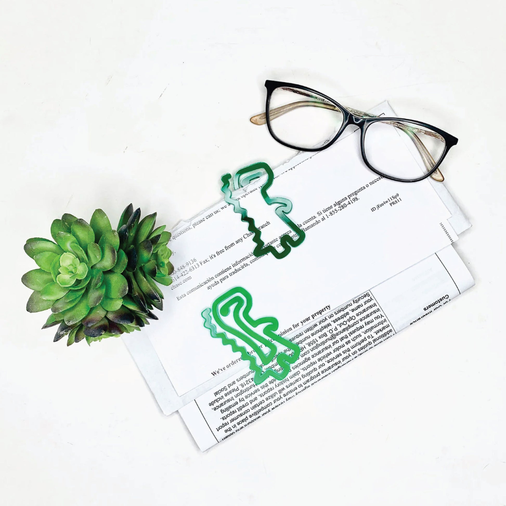 3-in-1 Dinosaur-Shaped Bookmark, Paperclip & Snack Bag Closure