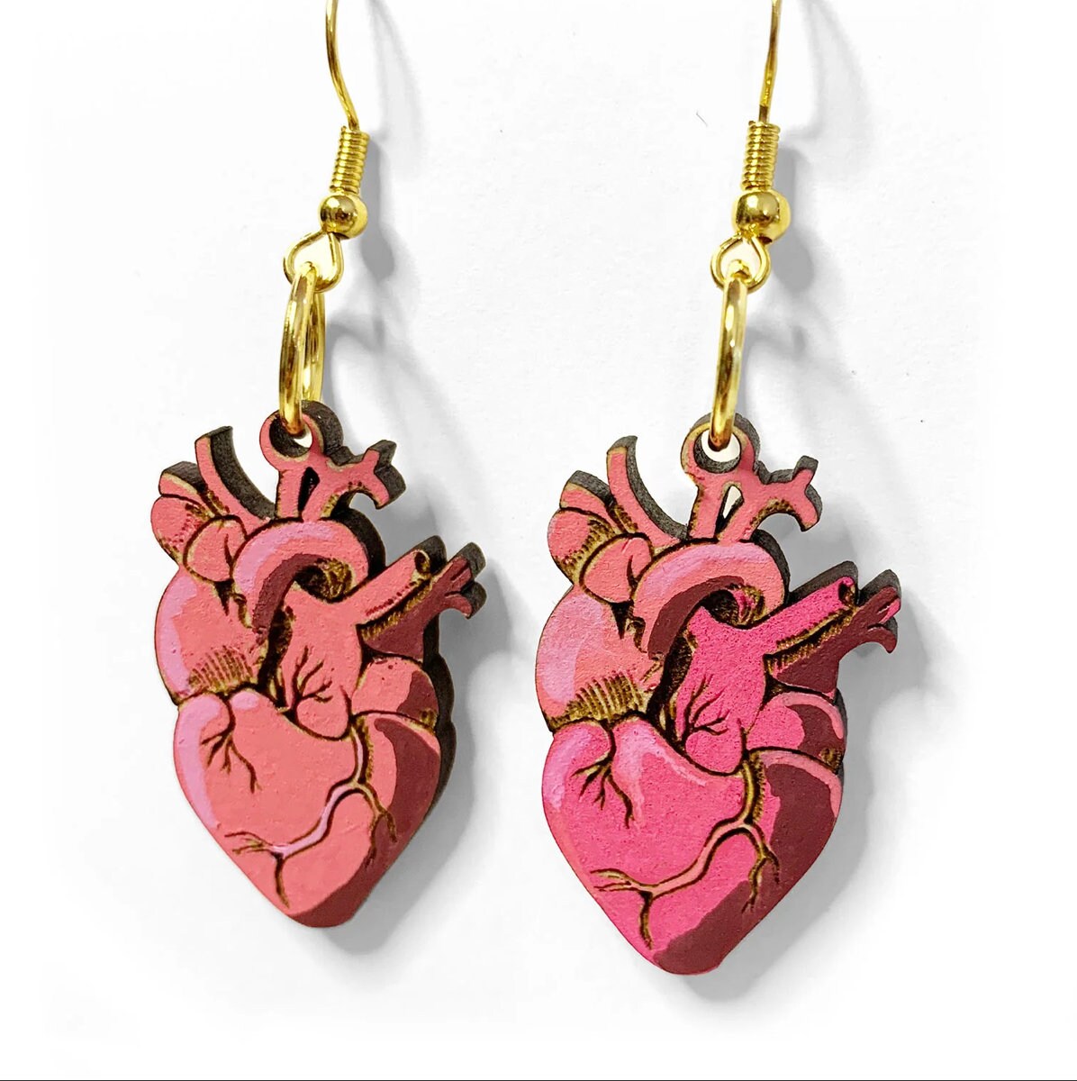 Customizable Anatomical Heart Dangle Earrings
