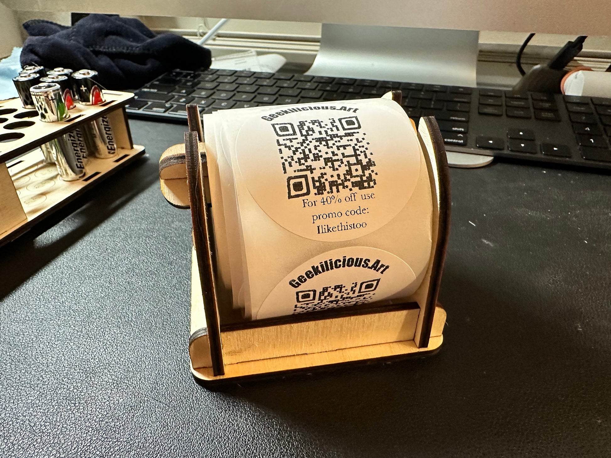 Minimalist Wooden Sticker Dispenser