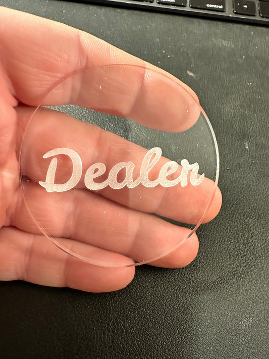 Family Fun Dealer Token: Crystal-Clear Acrylic Game Night Coin