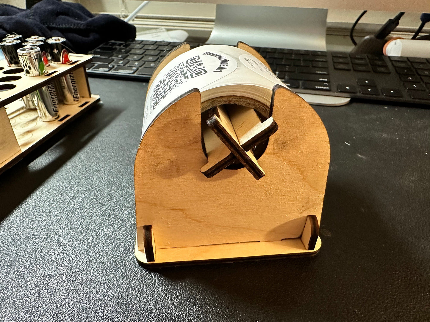 Minimalist Wooden Sticker Dispenser