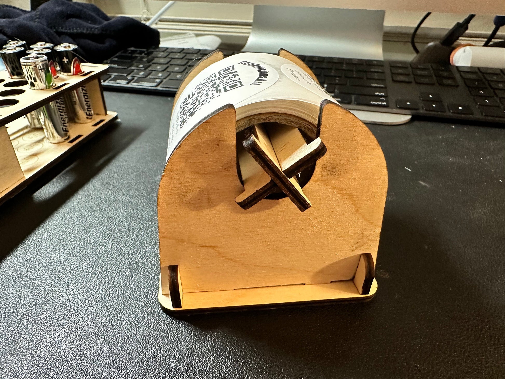 Minimalist Wooden Sticker Dispenser