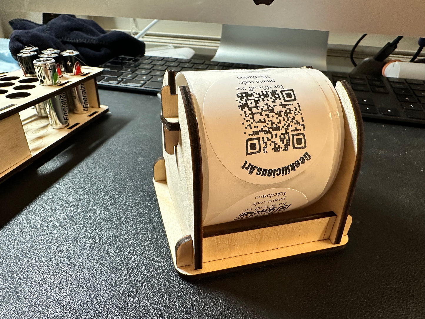 Minimalist Wooden Sticker Dispenser