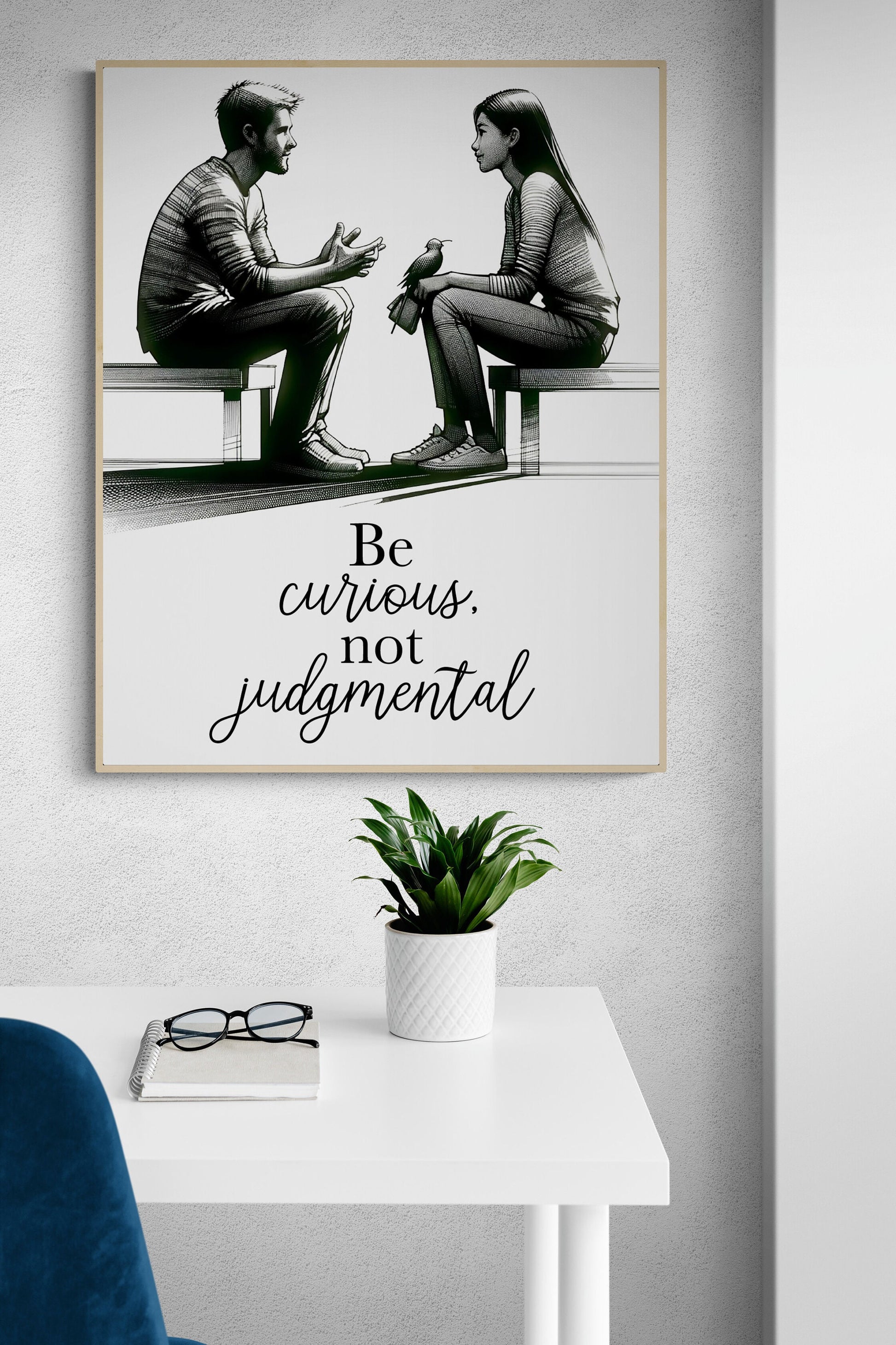 Be Curious, Not Judgmental | Walt Whitman | Sketch | Art Print